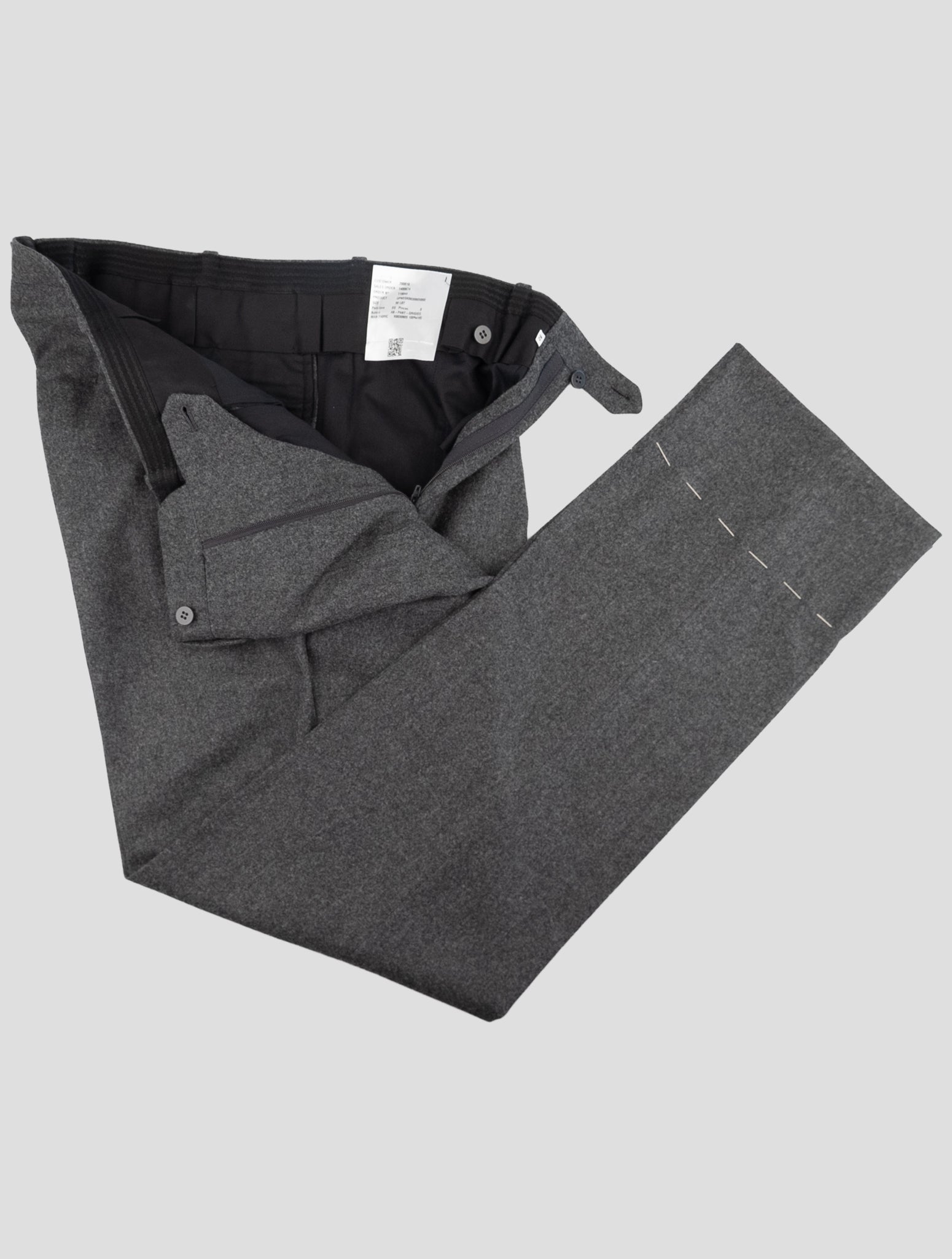 Kiton Dark Gray Wool Dress Pants