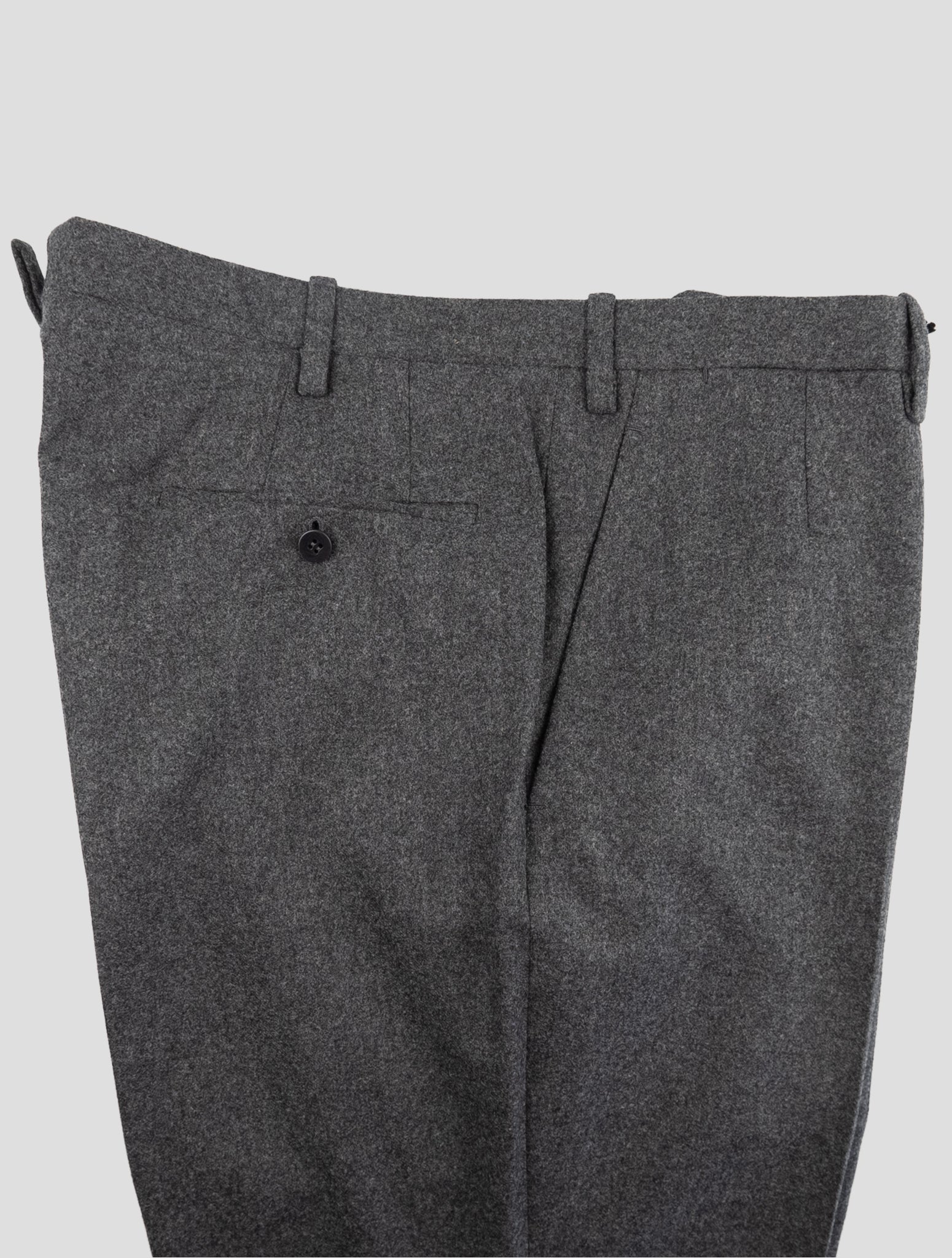 Kiton Dark Gray Wool Dress Pants