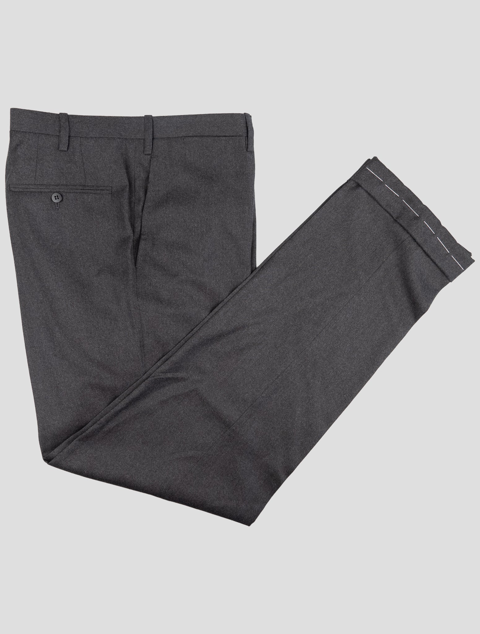 Kiton Dark Gray Wool Dress Pants