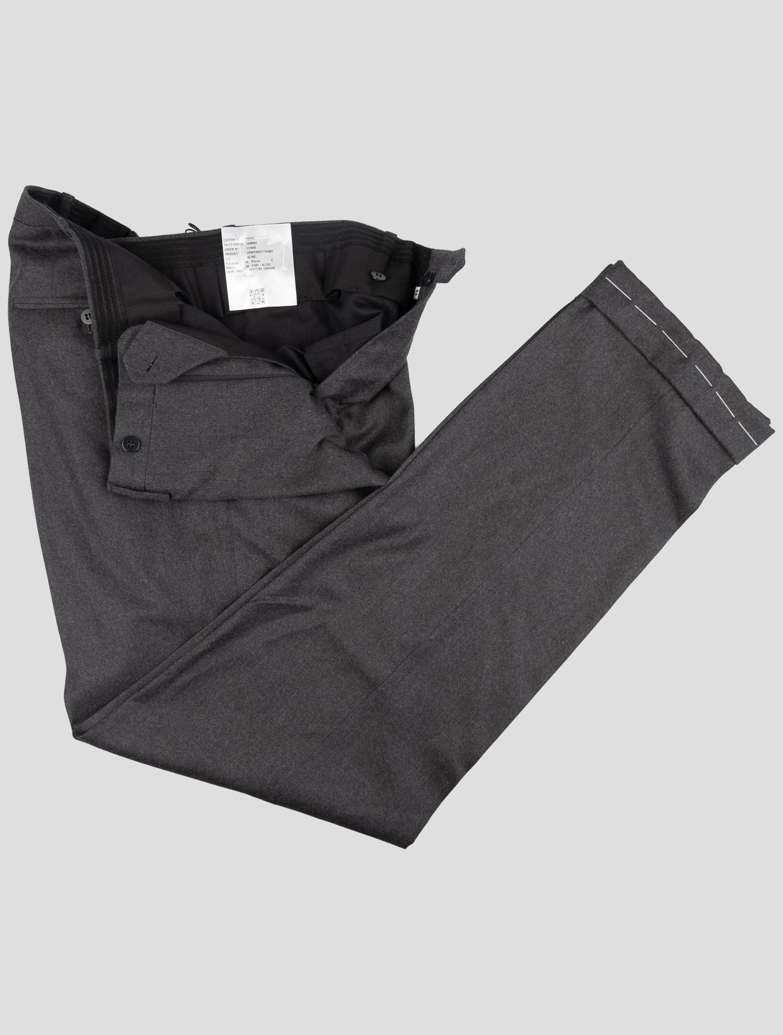 Kiton Dark Gray Wool Dress Pants