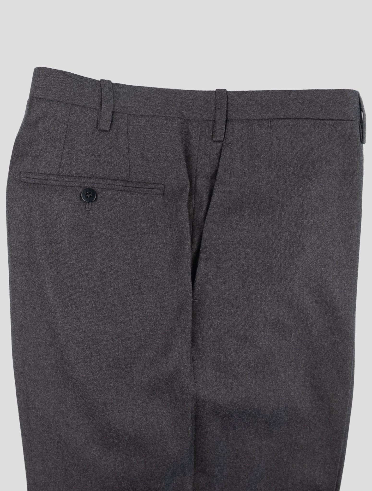 Kiton Dark Gray Wool Dress Pants