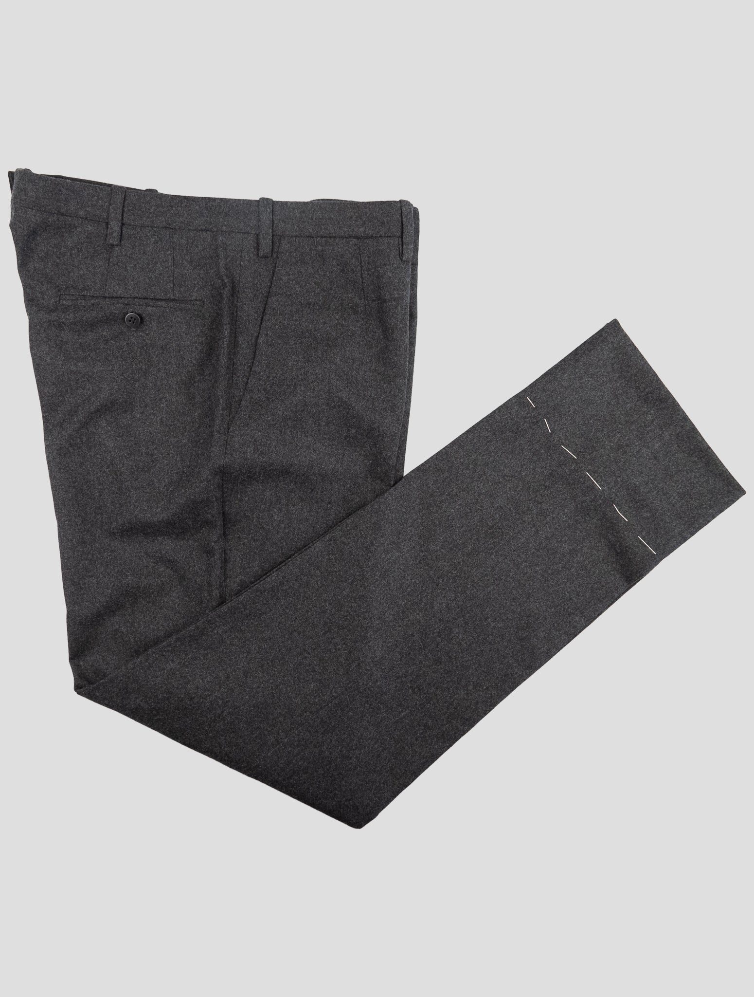 Kiton Dark Gray Wool Dress Pants