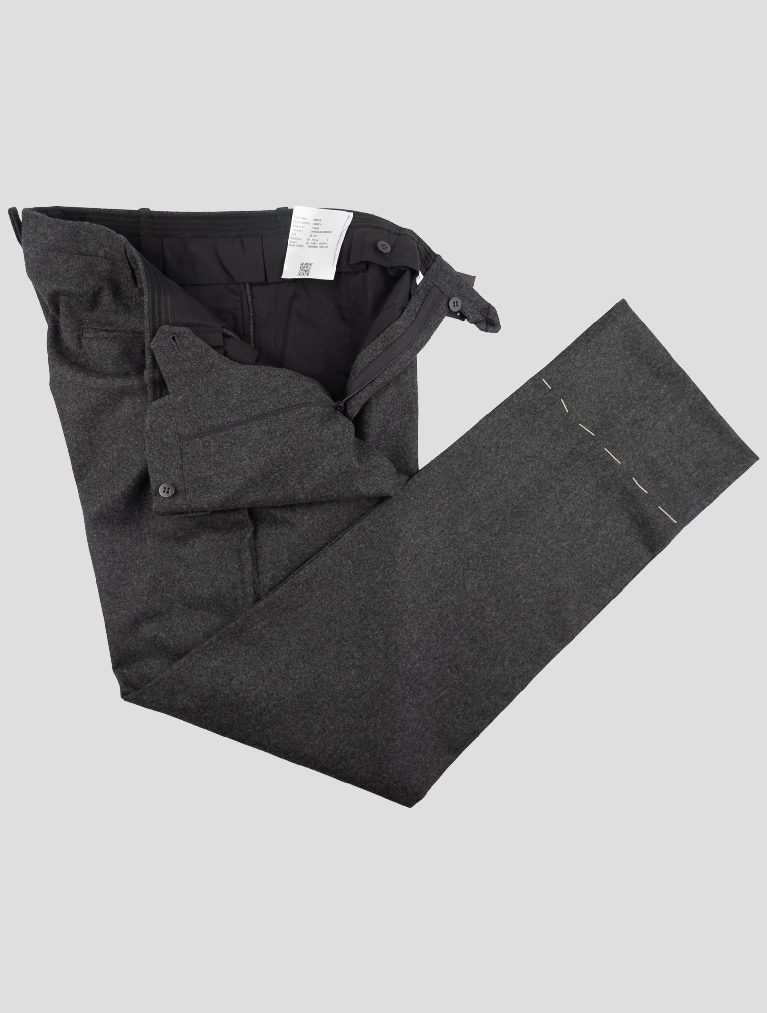 Kiton Dark Gray Wool Dress Pants