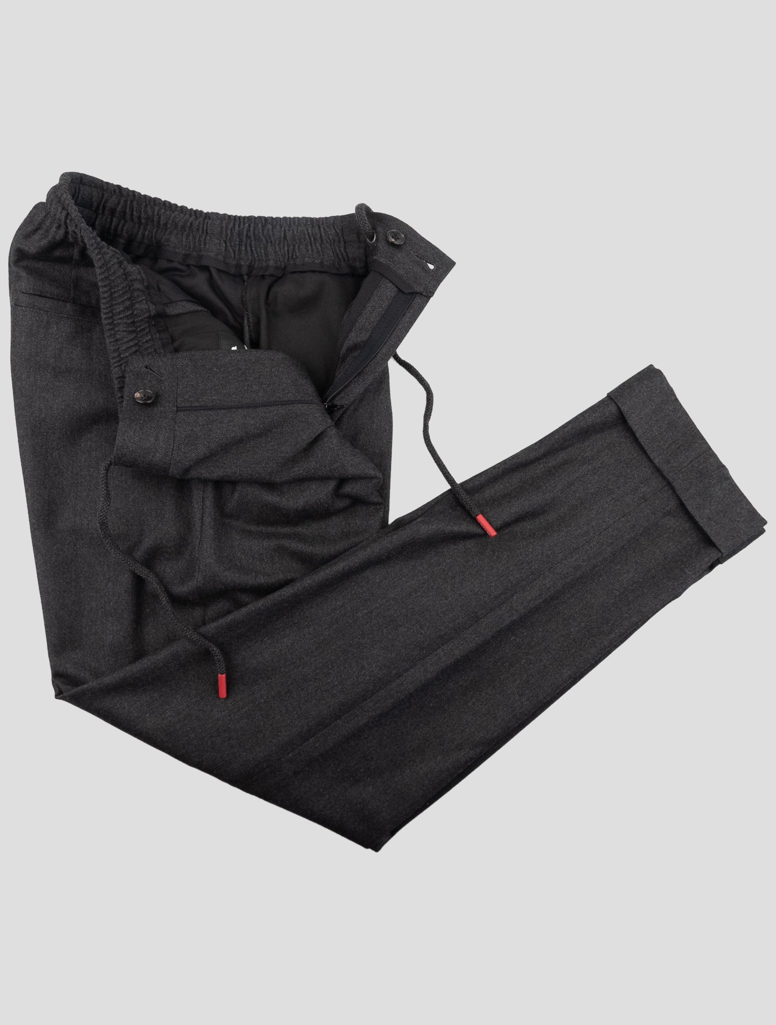 Kiton Dark Gray Virgin Wool Cashmere Pa Ea Dress Pants