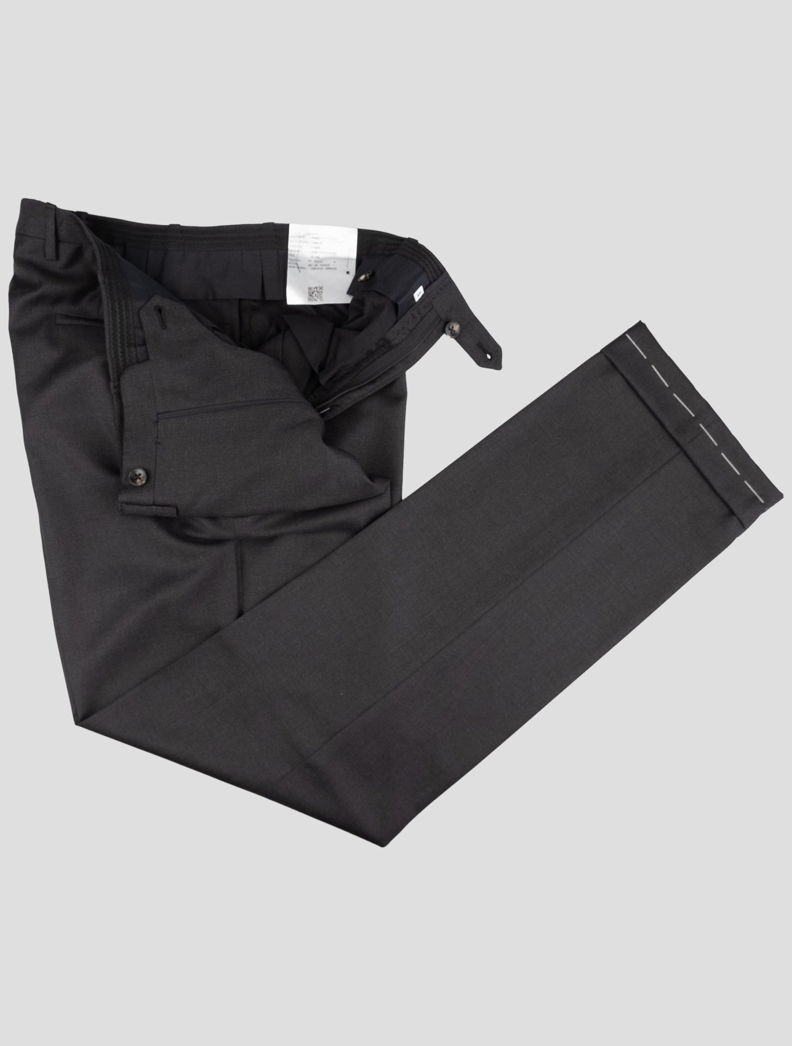 Kiton Dark Gray Wool Dress Pants