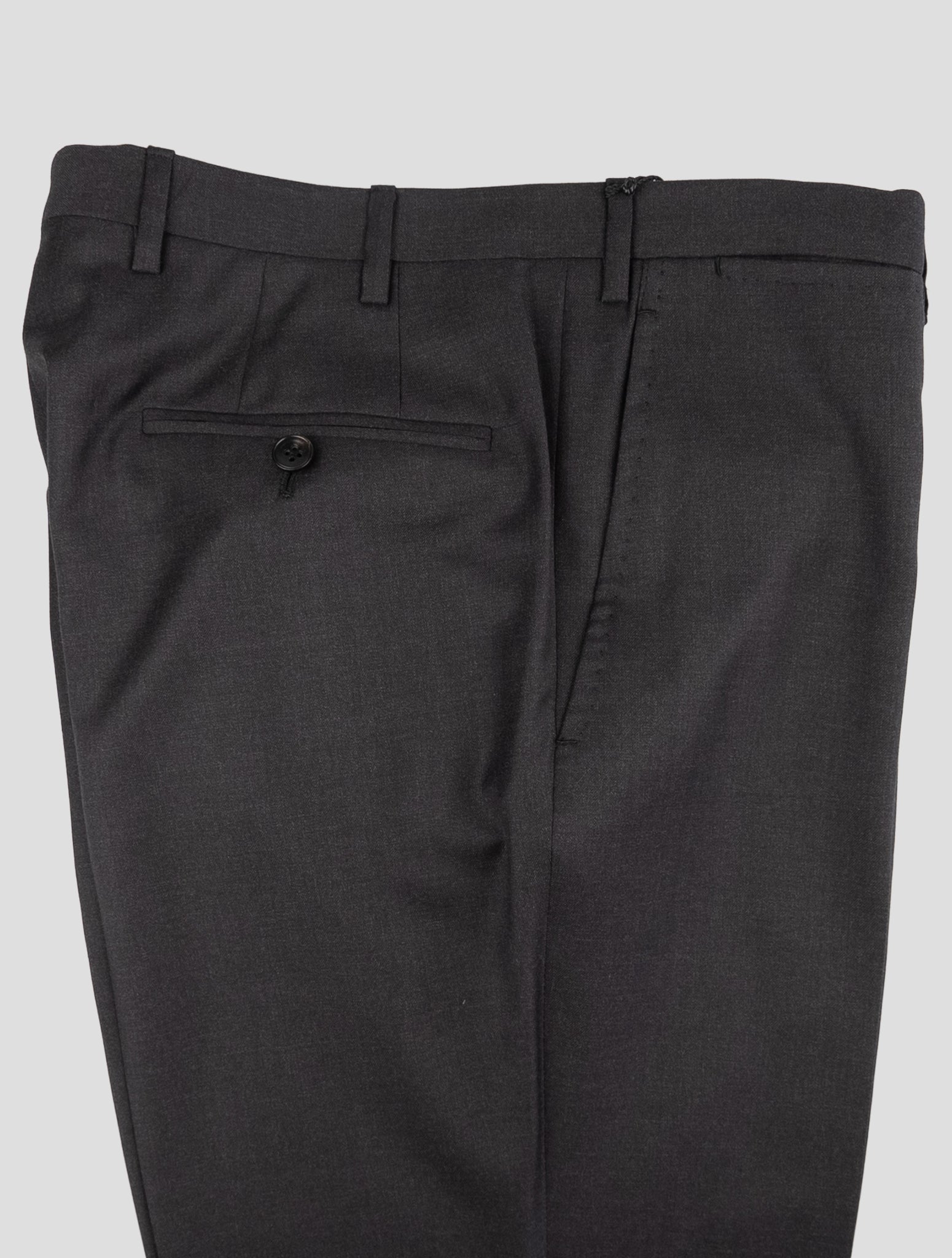 Kiton Dark Gray Wool Dress Pants