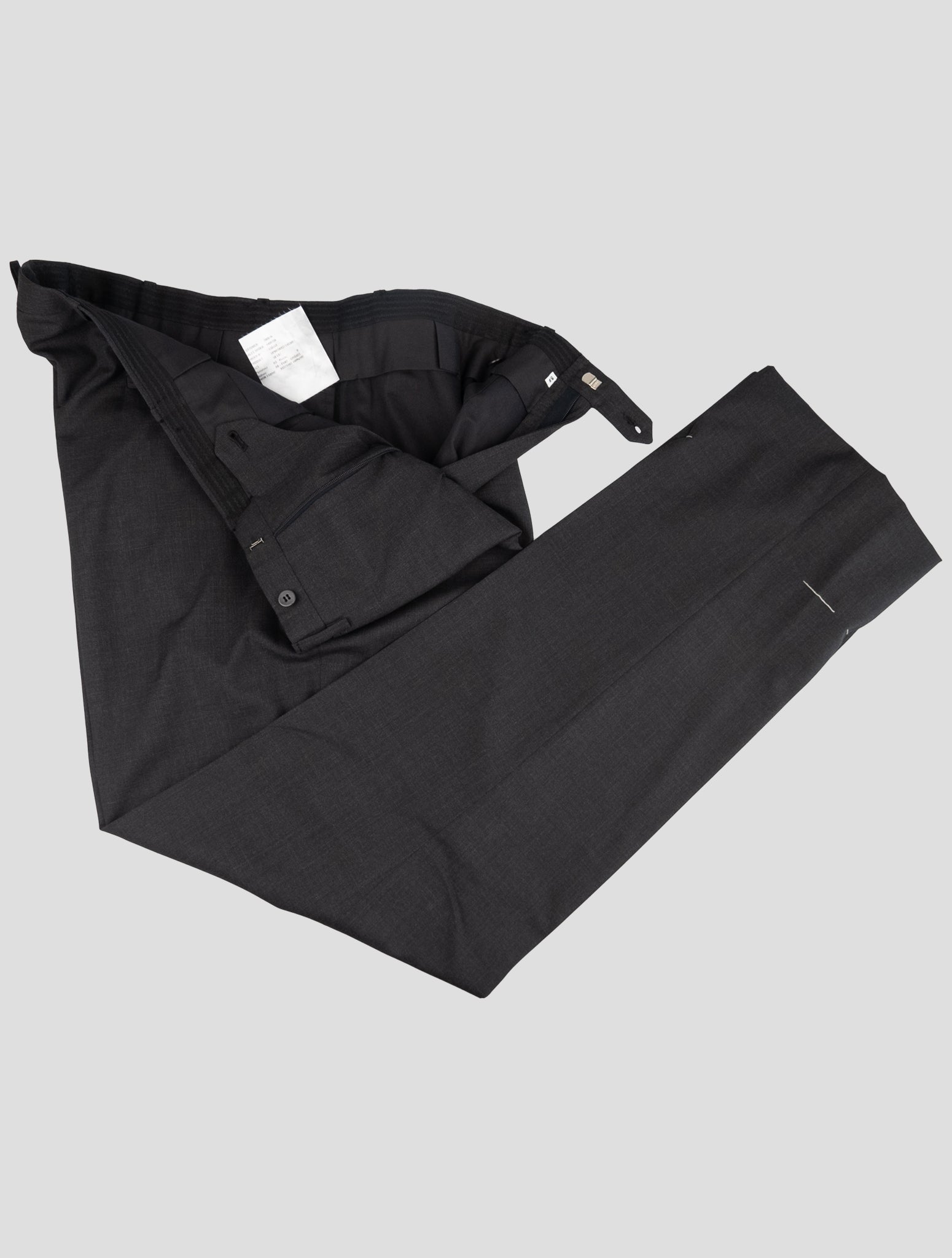 Kiton Dark Gray Wool Dress Pants