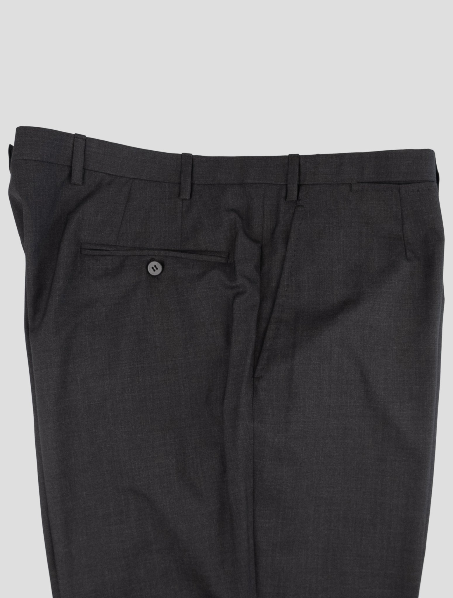 Kiton Dark Gray Wool Dress Pants