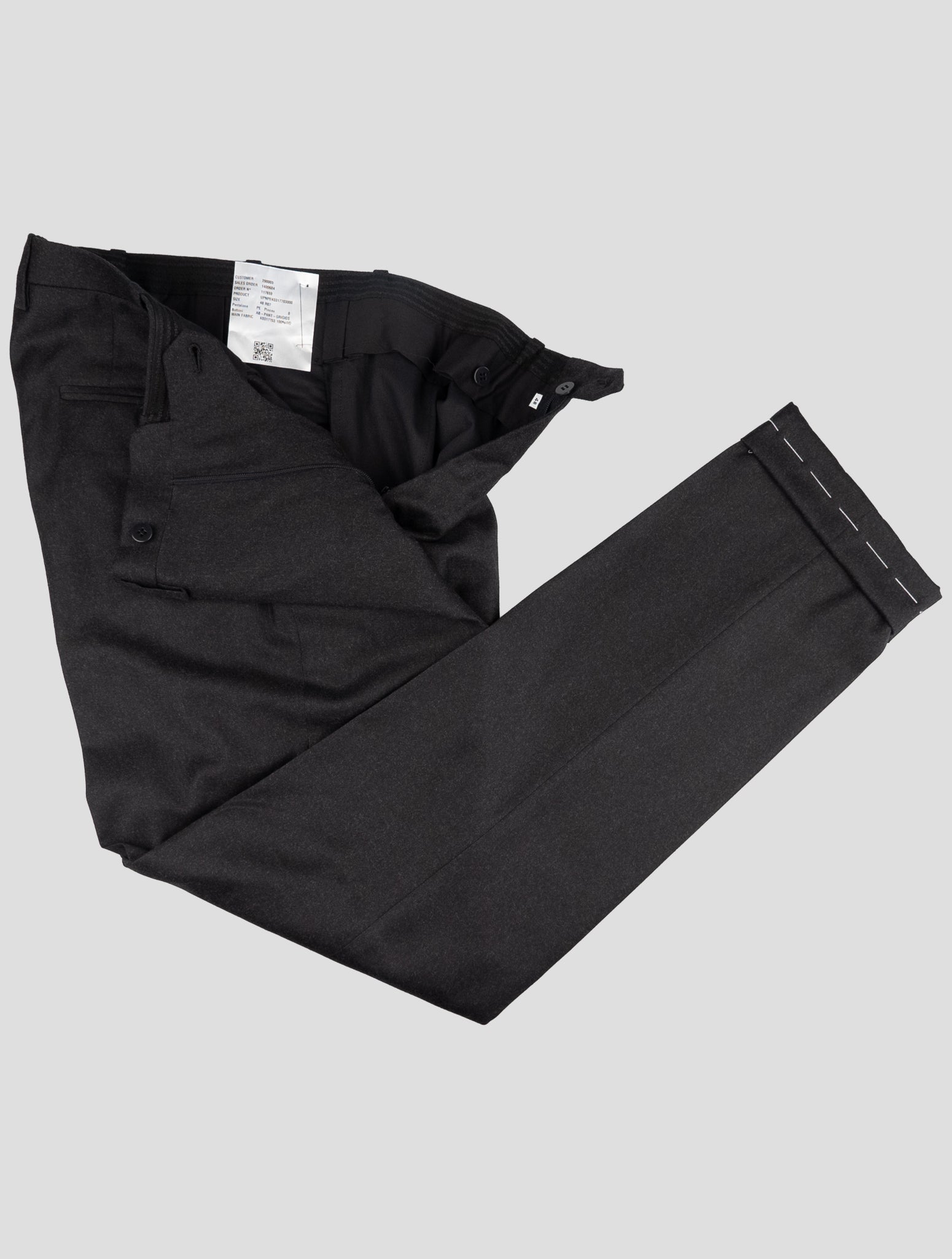 Kiton Dark Gray Wool Dress Pants