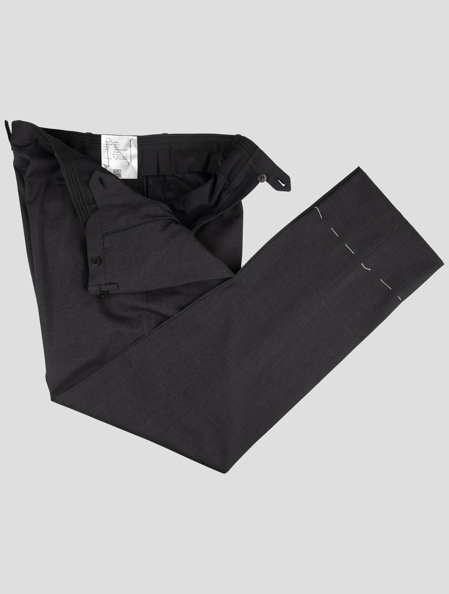Kiton Dark Gray Wool Dress Pants