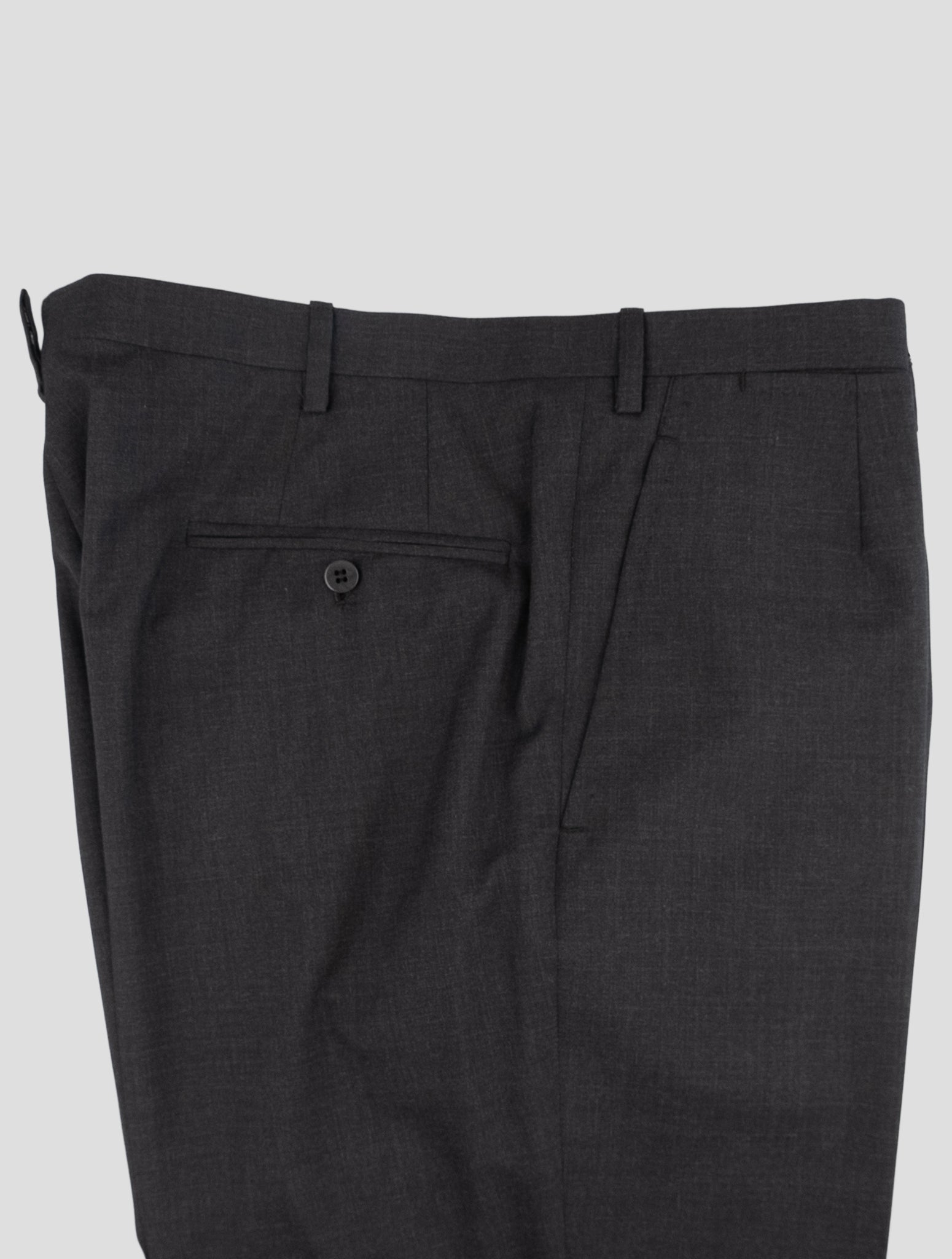 Kiton Dark Gray Wool Dress Pants