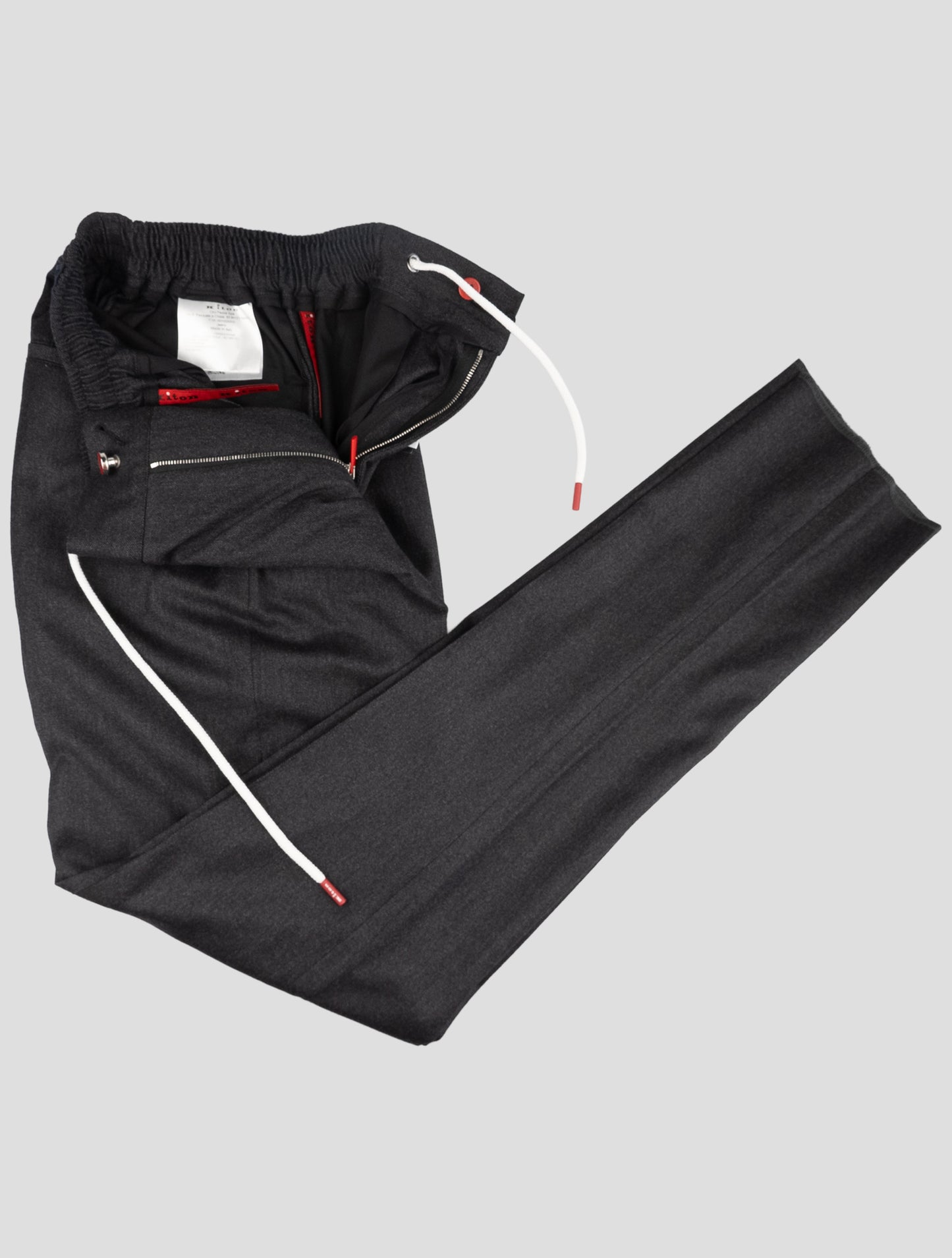 Kiton Dark Gray Virgin Wool Cashmere Pa Ea Pants