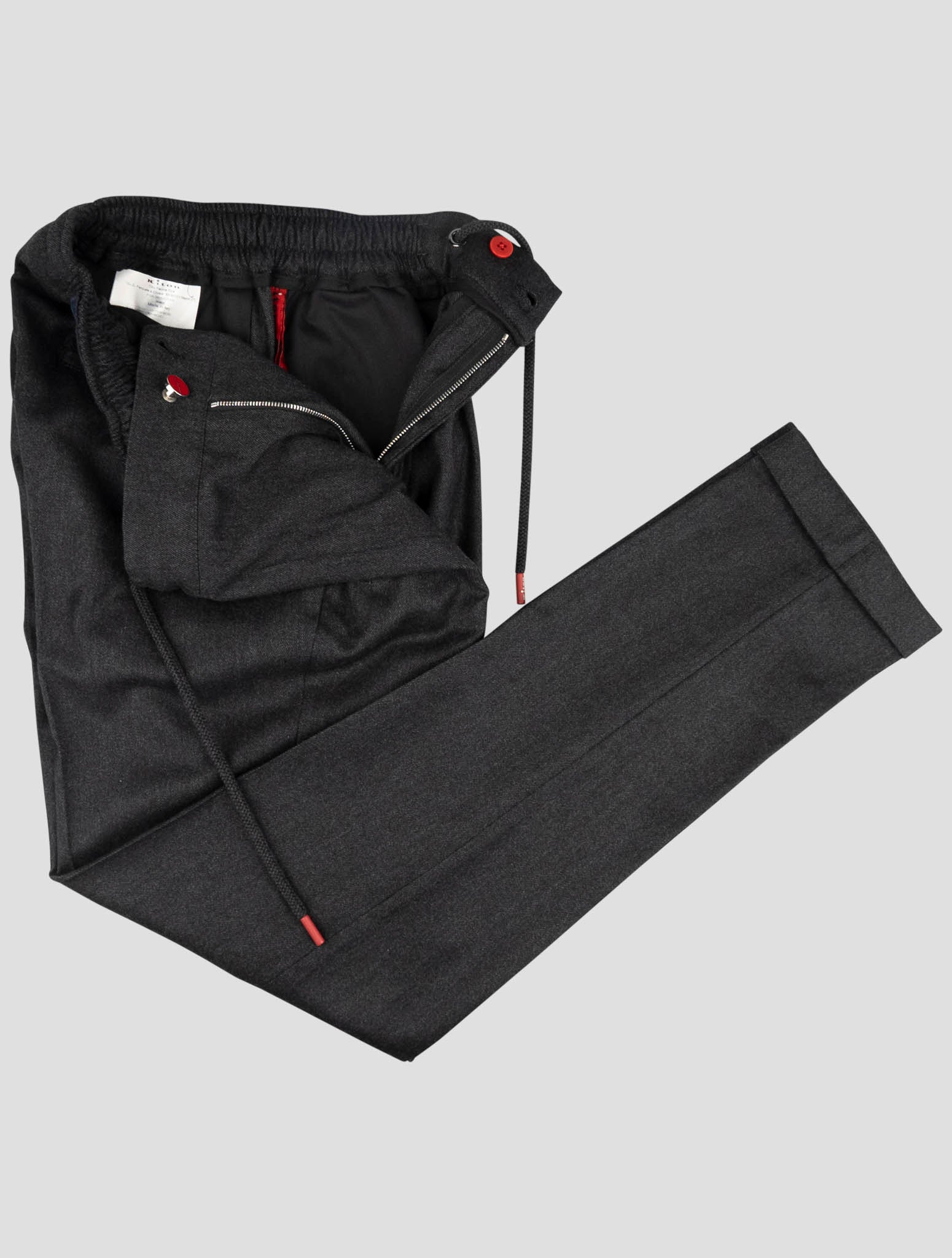 Kiton Dark Gray Virgin Wool Cashmere Pa Ea Pants