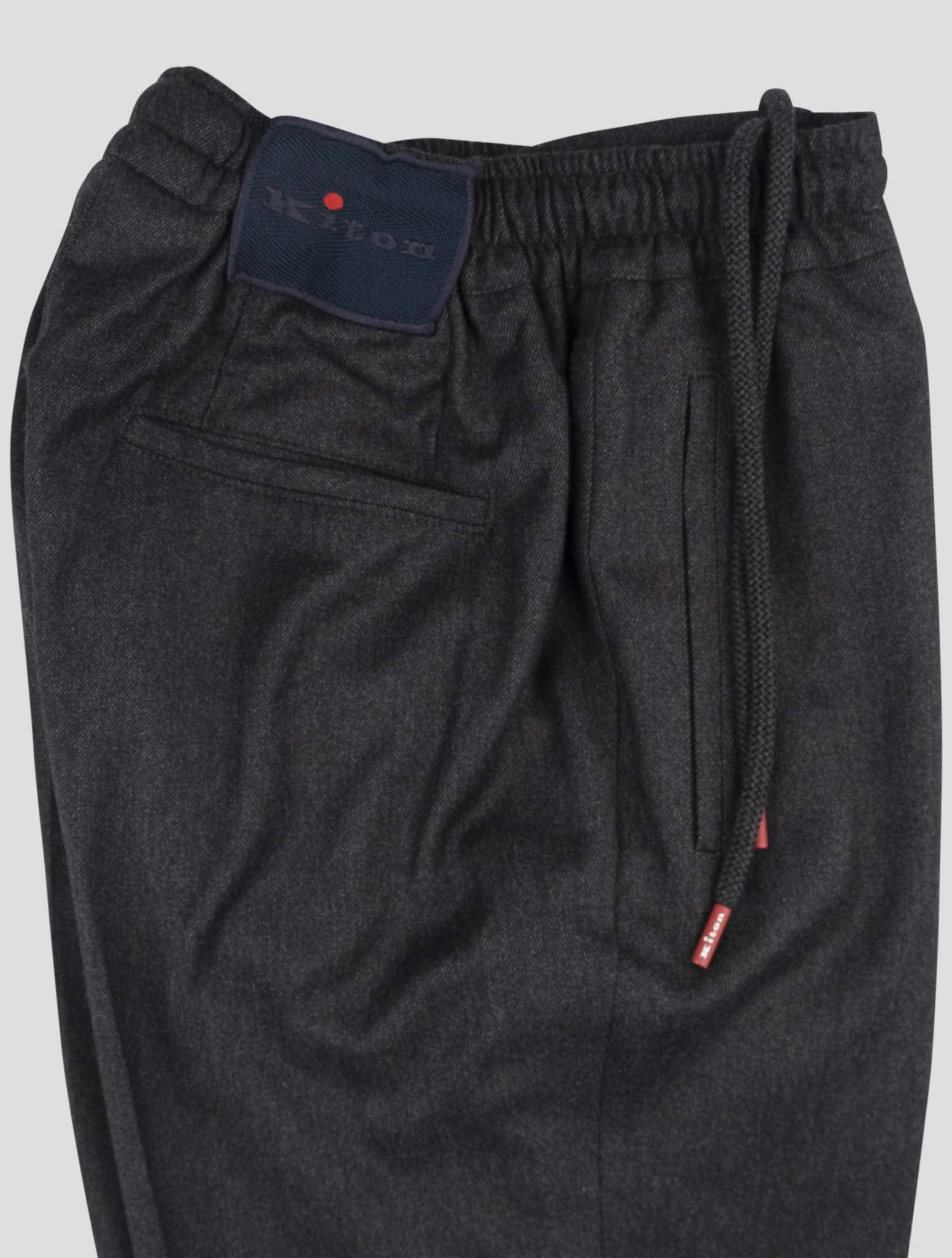 Kiton Dark Gray Virgin Wool Cashmere Pa Ea Pants