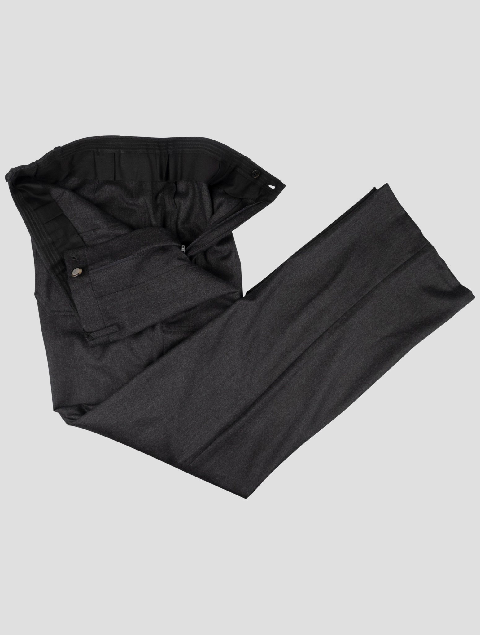 Kiton Dark Gray Virgin Wool Cashmere Pa Ea Pants
