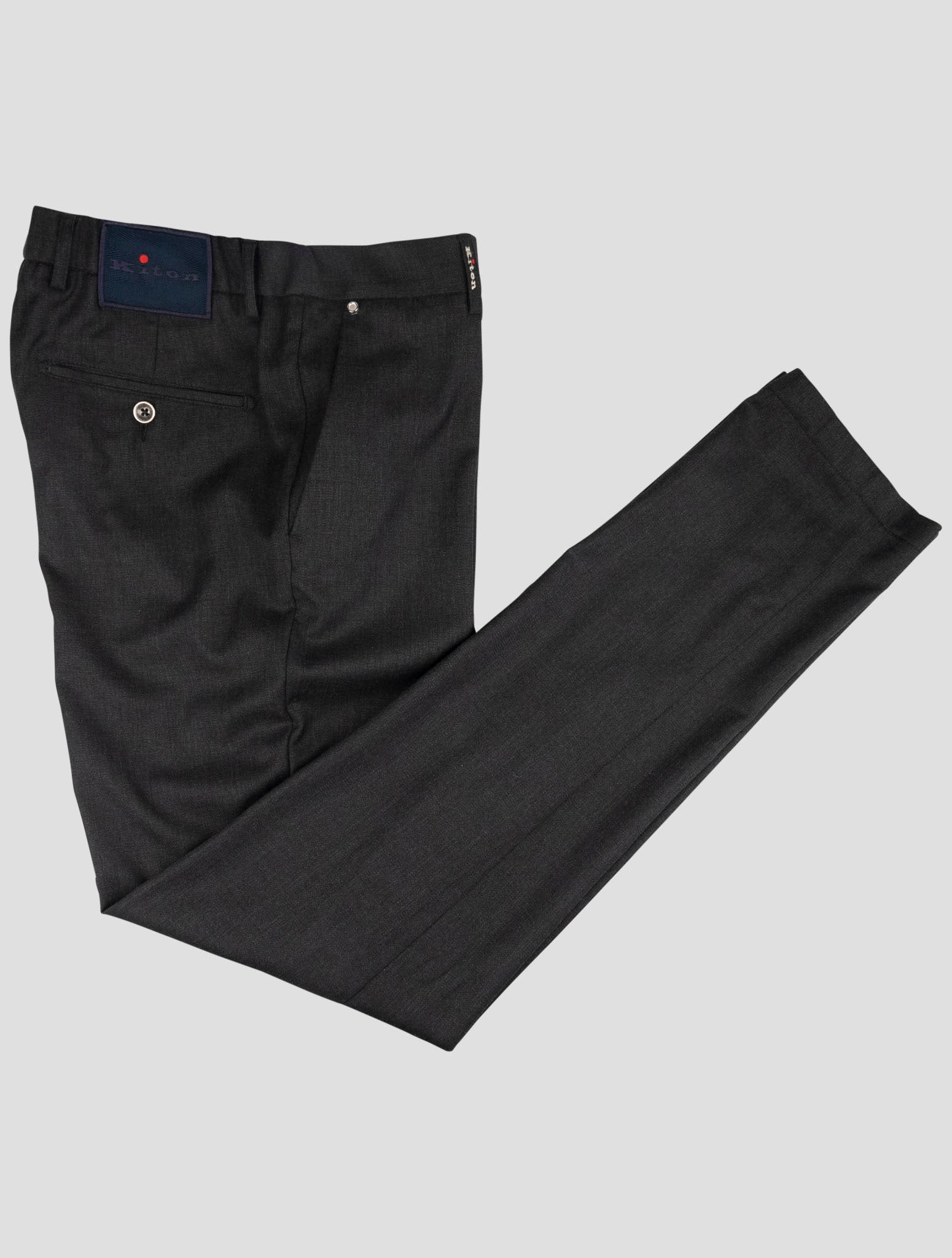 Kiton Dark Gray Wool Dress Pants