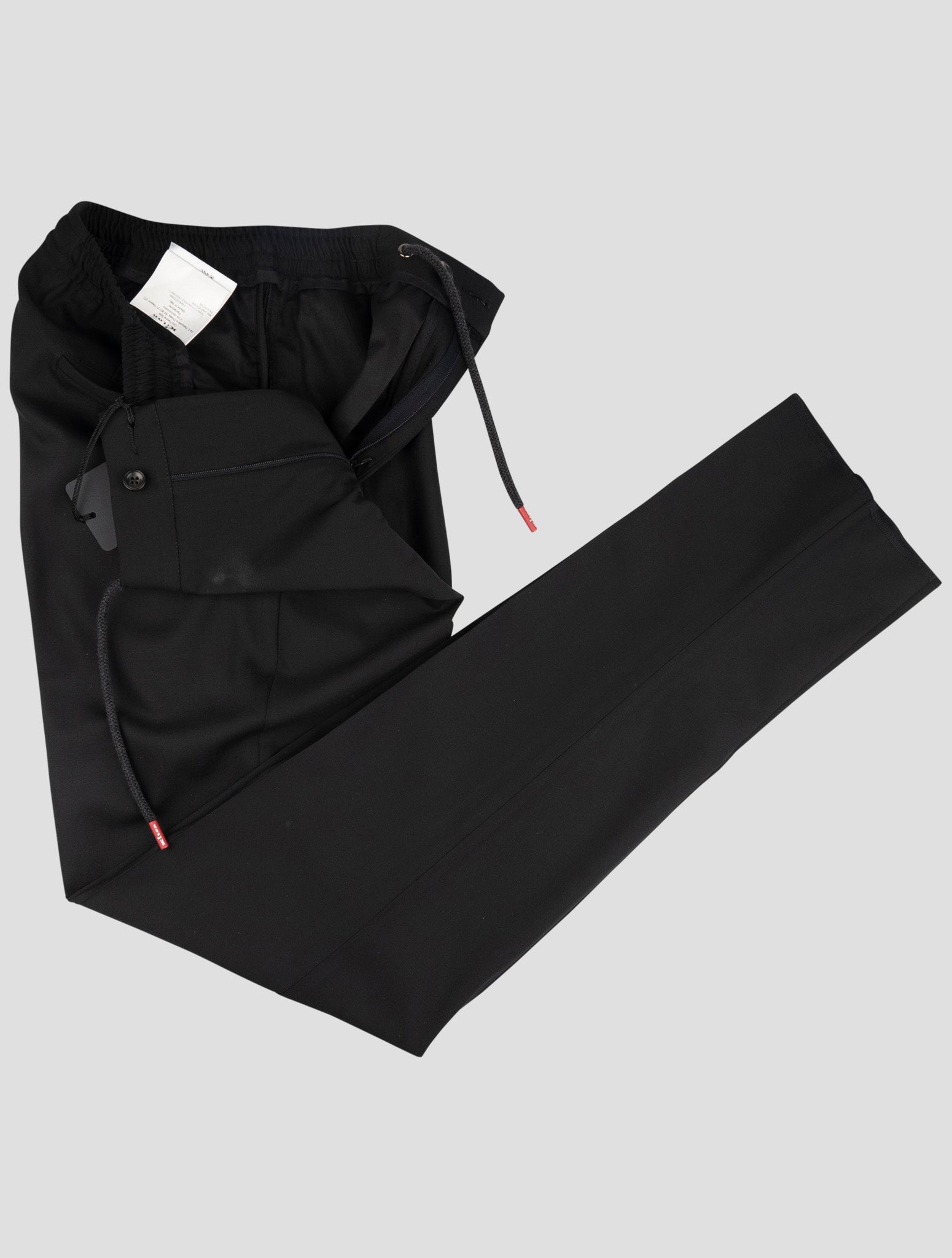 Kiton Black Virgin Wool Ea Pants