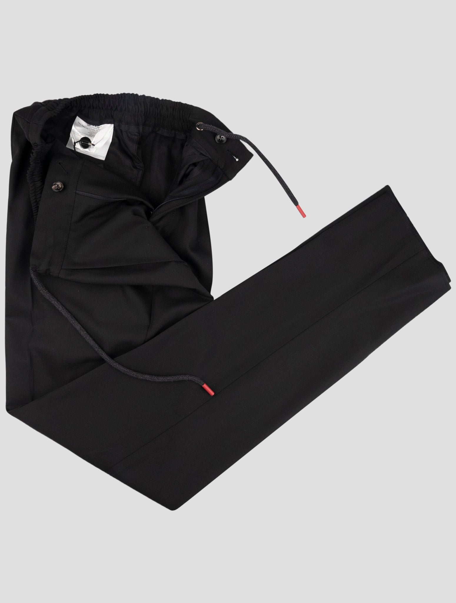 Kiton Black Virgin Wool Ea Pants
