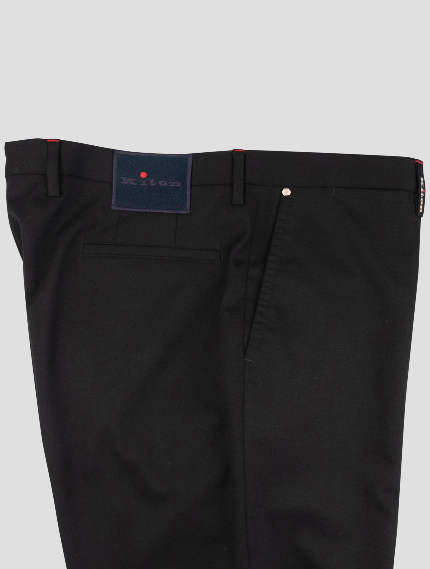 Kiton Black Wool Ea Pants