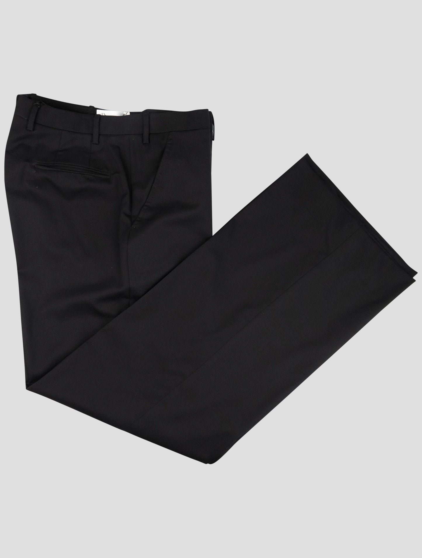 Kiton Black Wool Ea Dress Pants