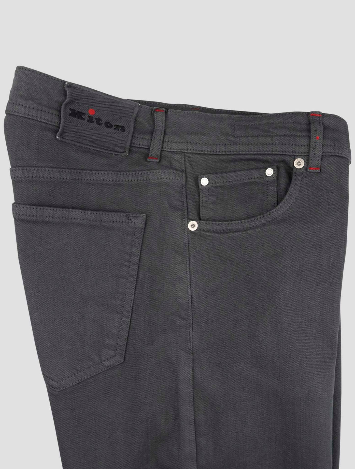 Kiton Gray Cotton Ea Jeans