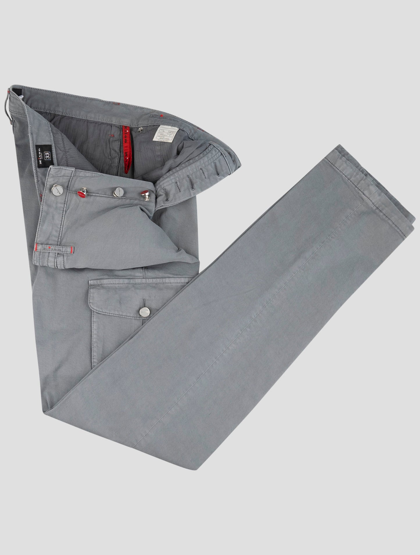 Kiton Gray Cotton Ea Cargo Pants
