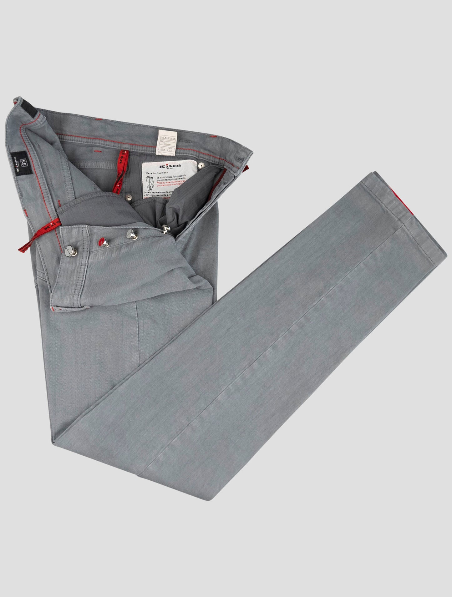 Kiton Gray Cotton Ea Jeans