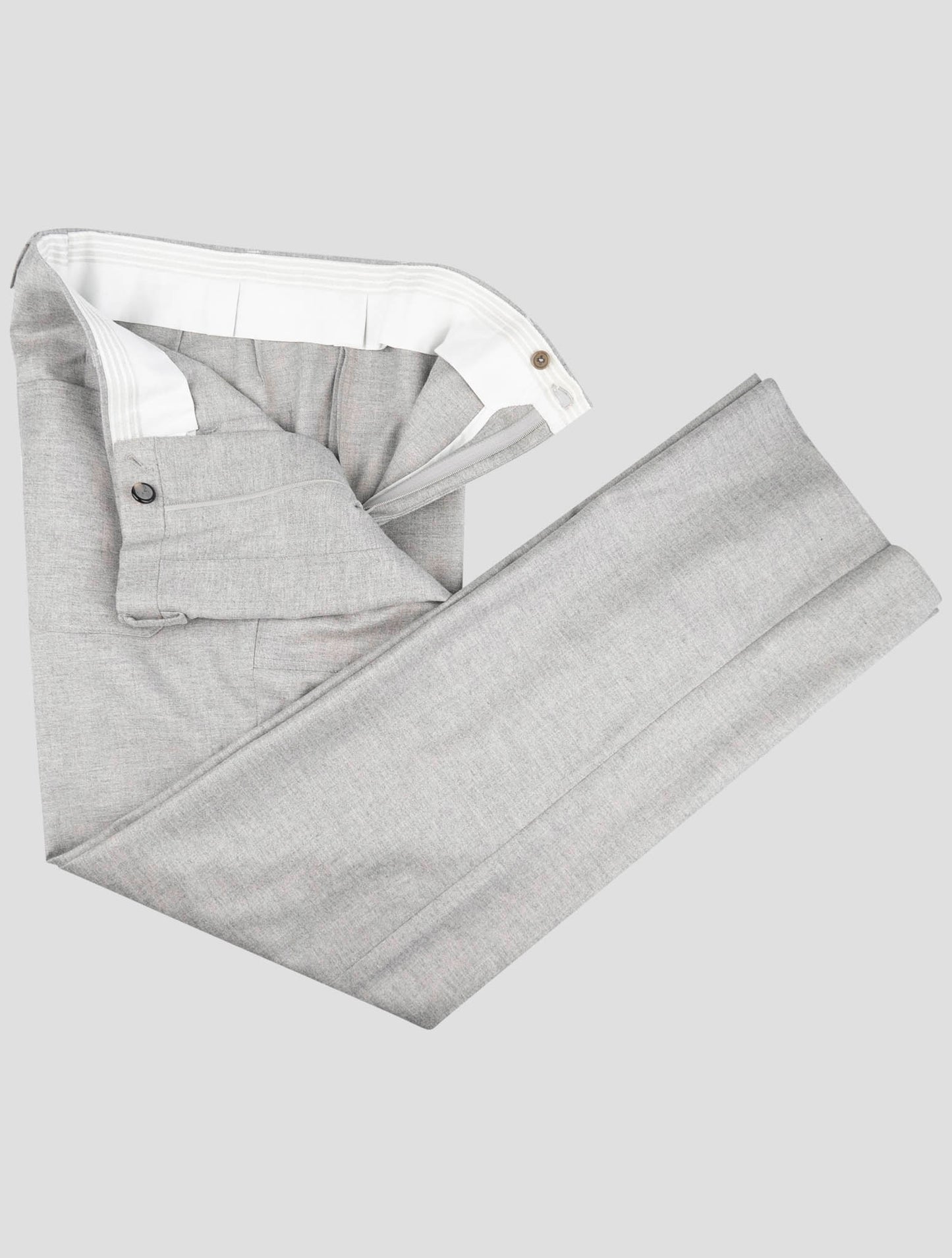 Kiton Gray Virgin Wool Cashmere Pa Ea Pants