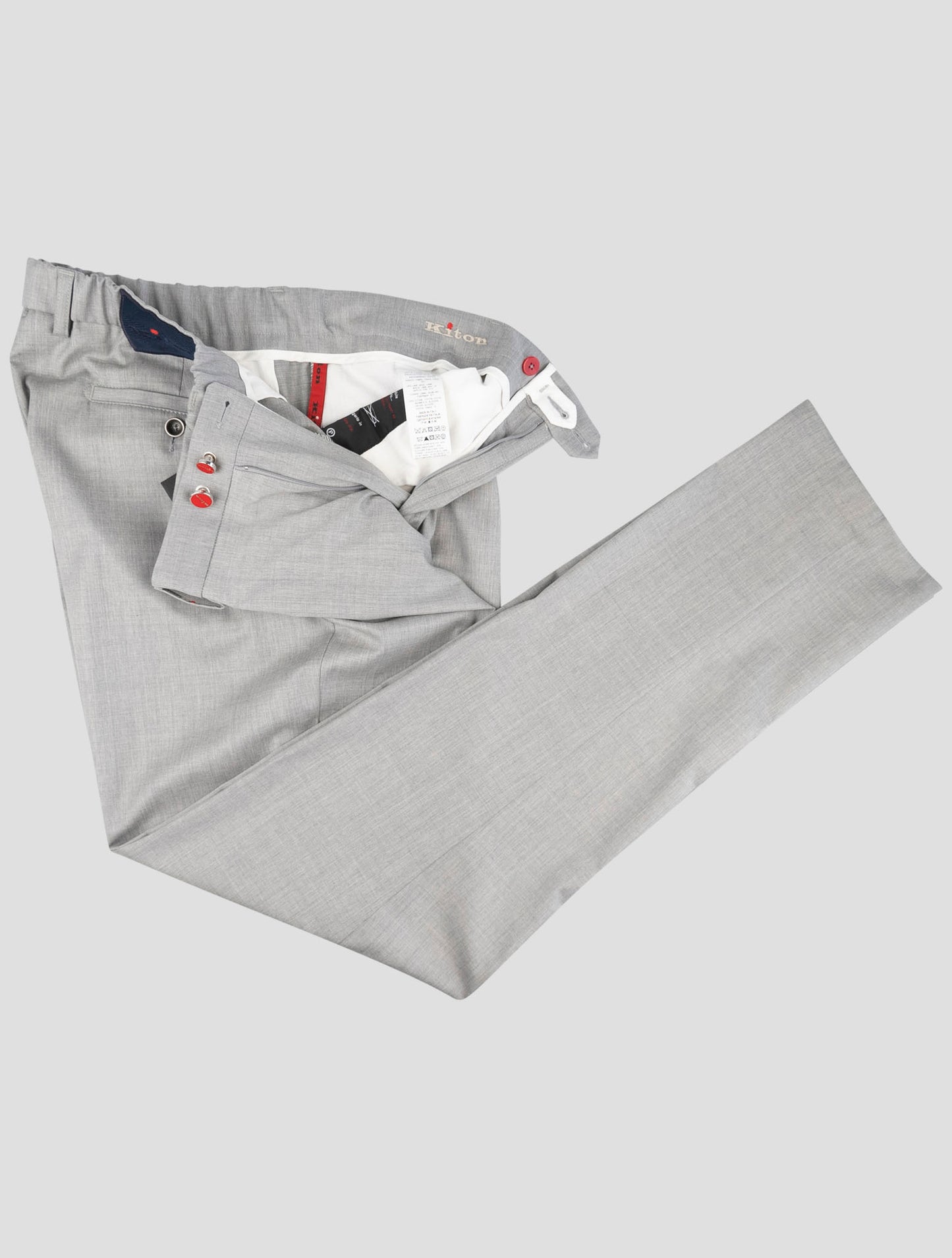 Kiton Gray Wool Dress Pants