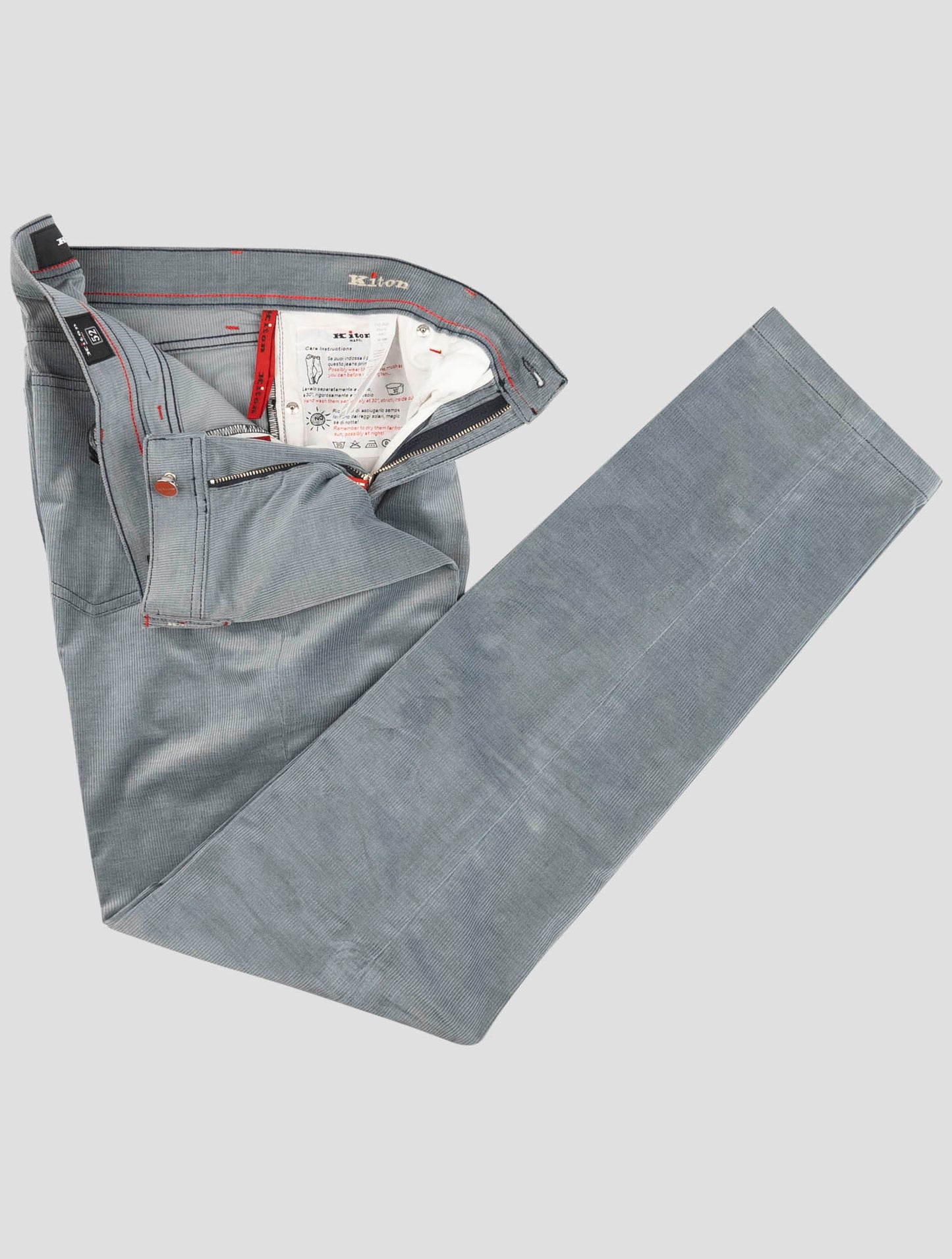 Kiton Gray Cotton Jeans