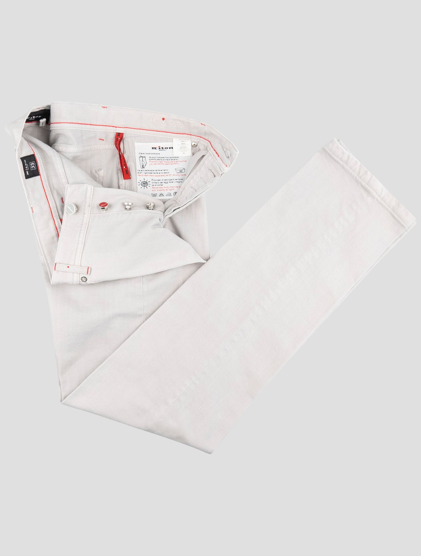 Kiton Gray Cotton Ea Jeans