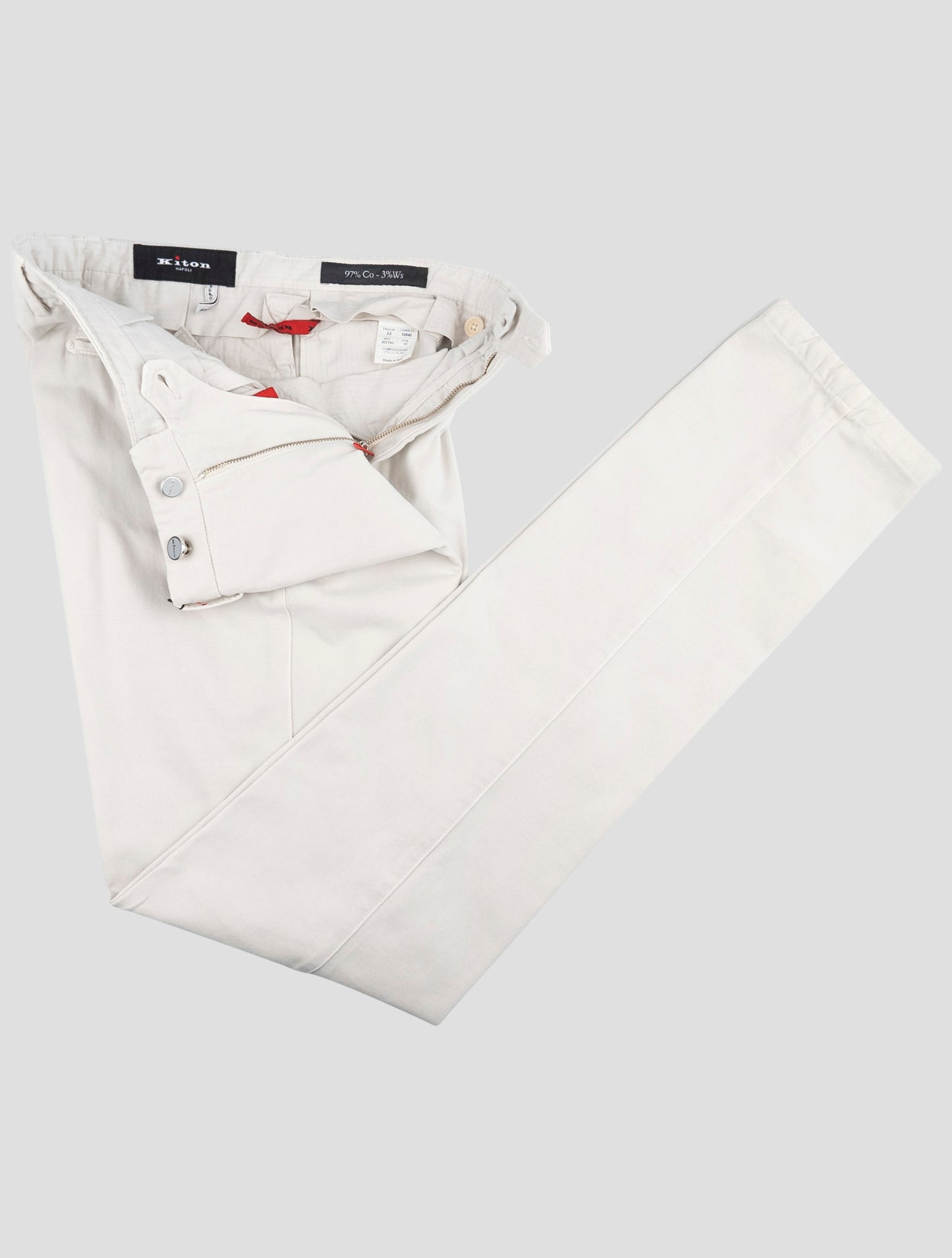 Kiton Gray Cotton Cashmere Pants
