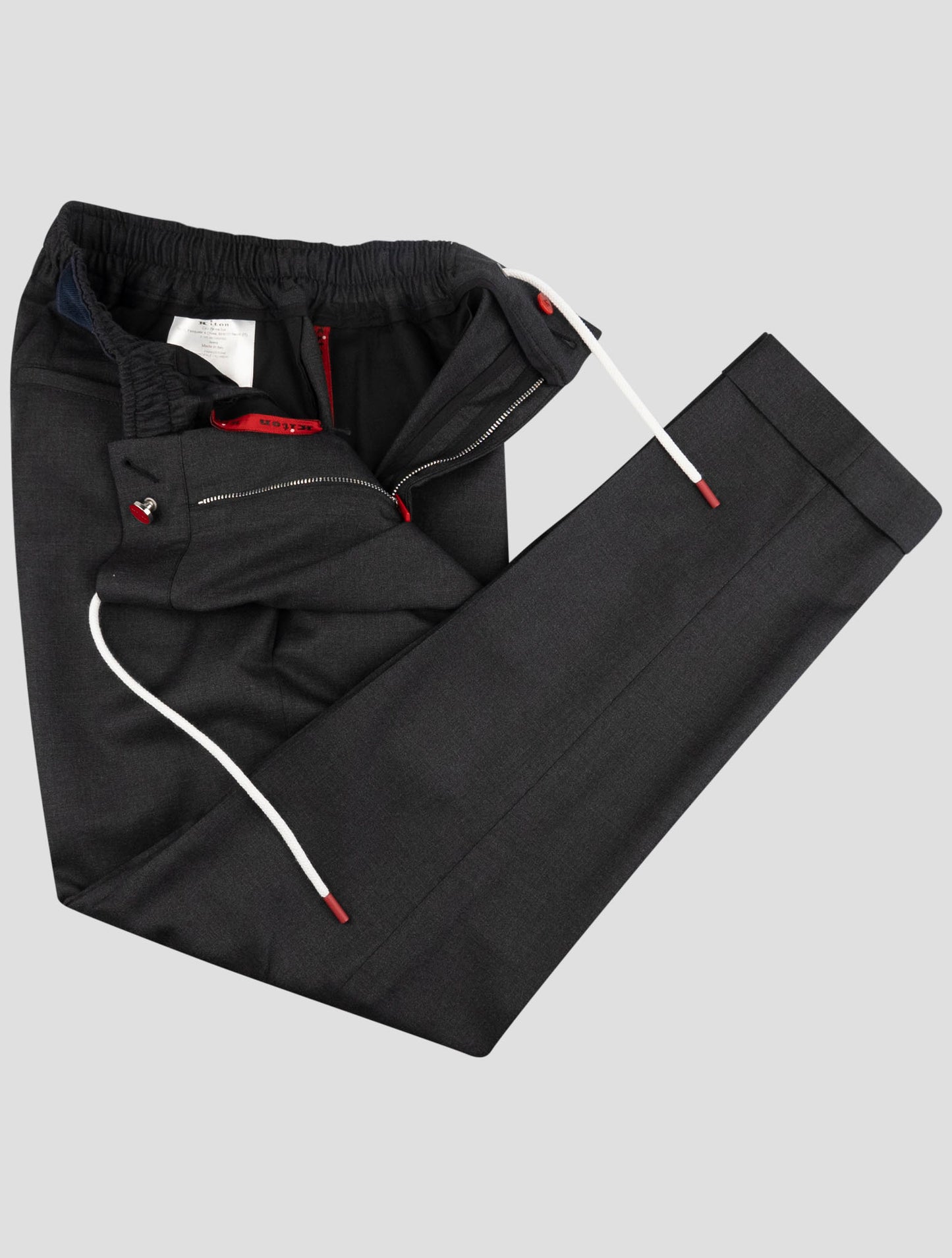 Kiton Dark Gray Virgin Wool Ea Pants