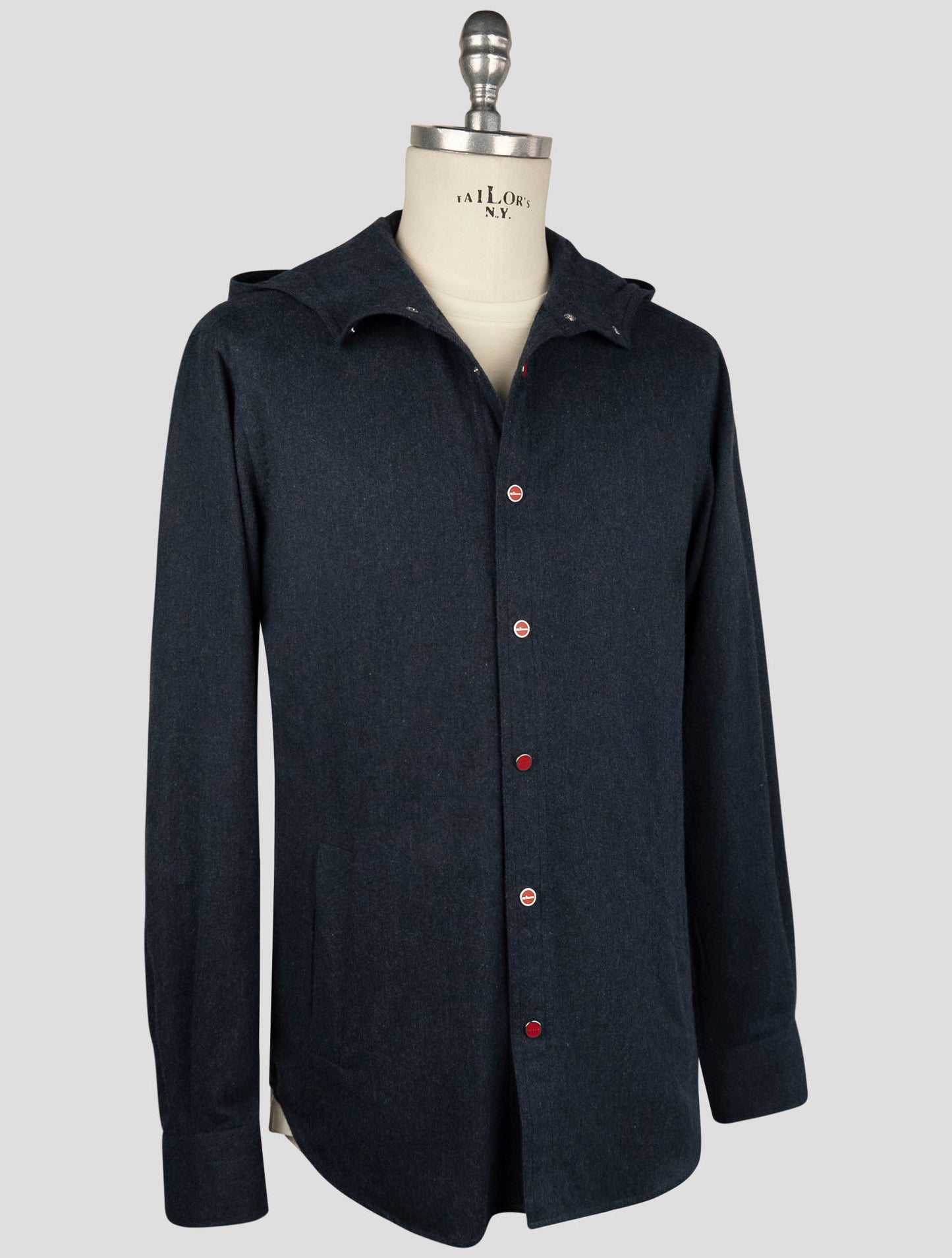 Kiton Blue Cotton Shirt Mariano
