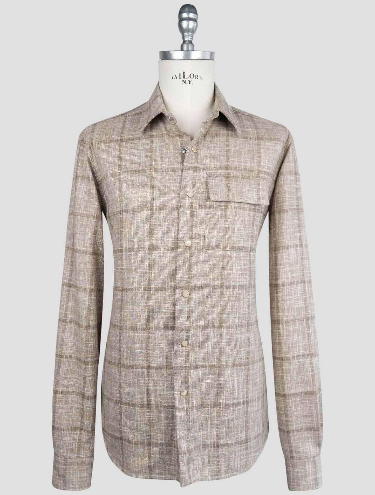 Kiton Blue Virgin Wool Silk Cotton Pa Shirt BUBA