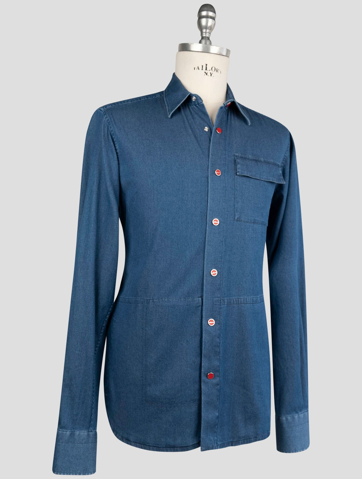 Kiton Blue Cotton Ea Shirt BUBA