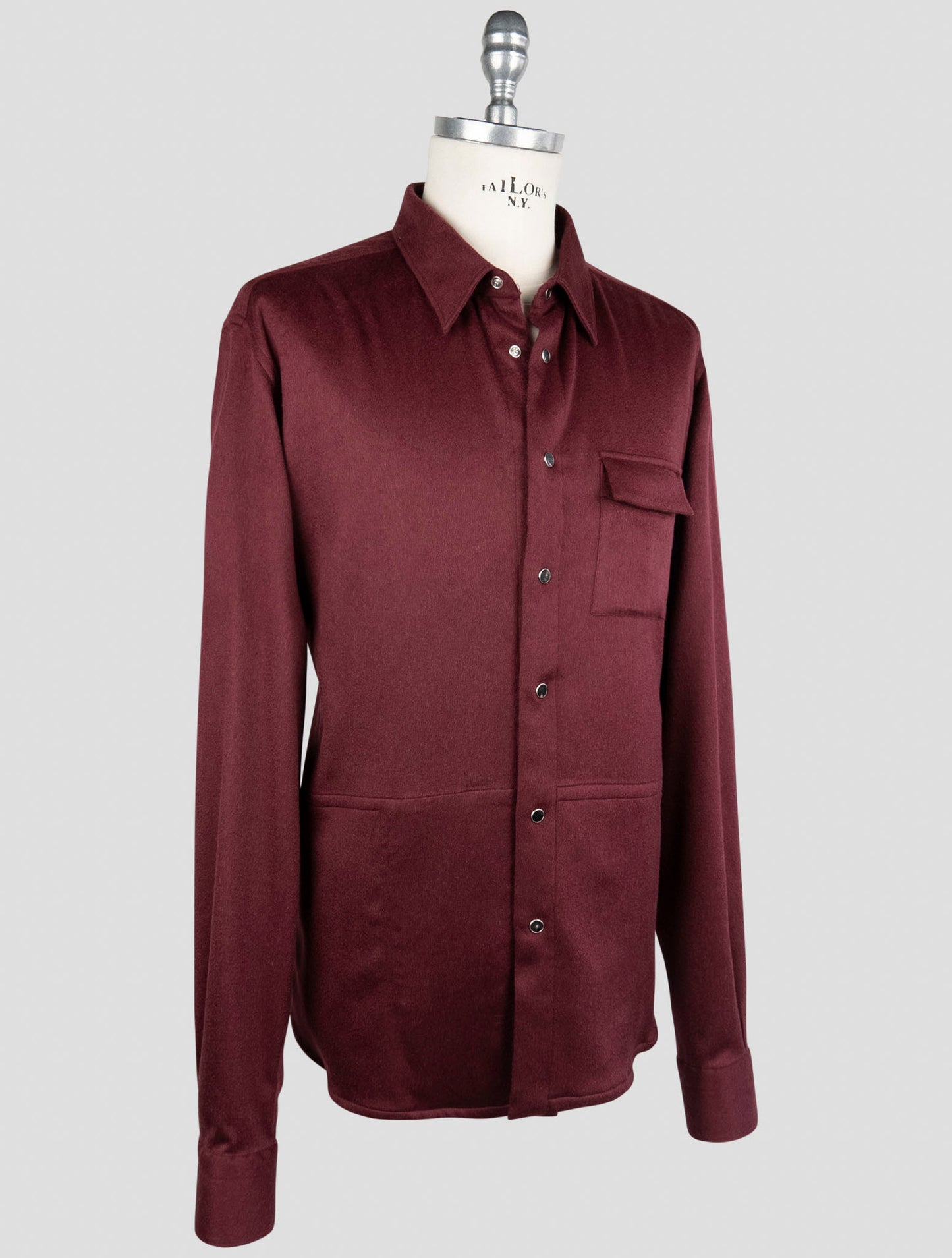 Kiton Burgundy Cashmere Ea Shirt