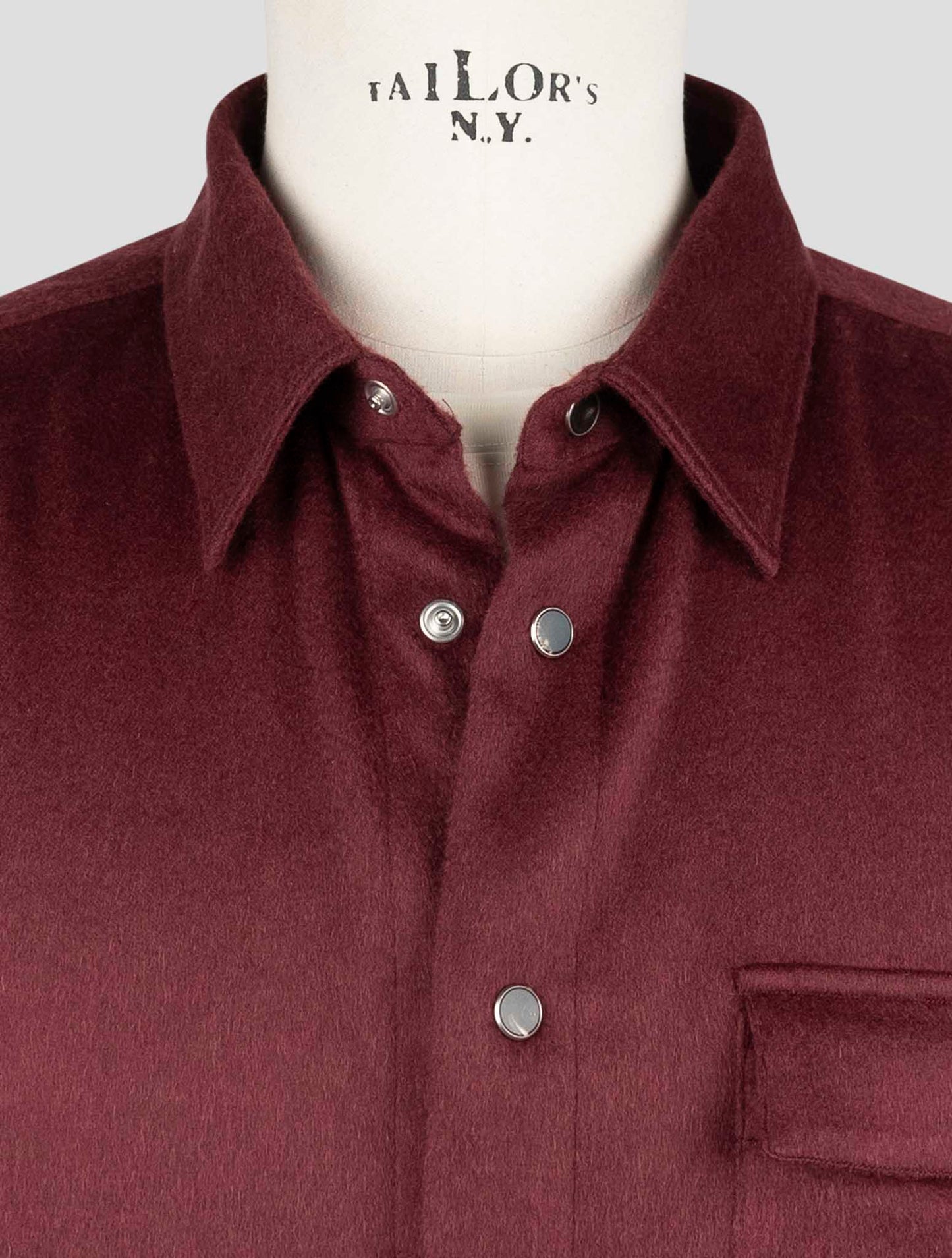 Kiton Burgundy Cashmere Ea Shirt