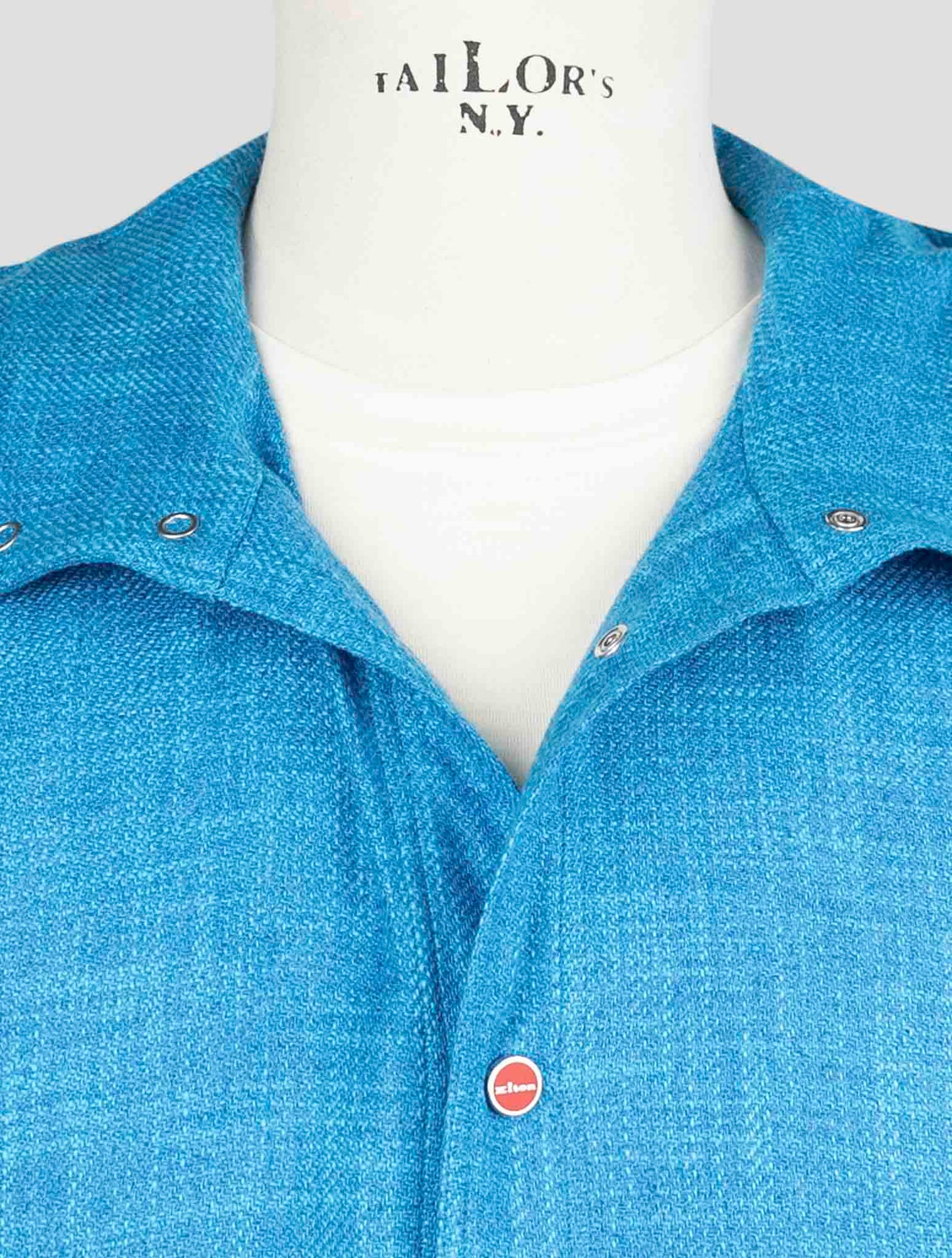 Kiton Blue Silk Cotton Cashmere Shirt Mariano