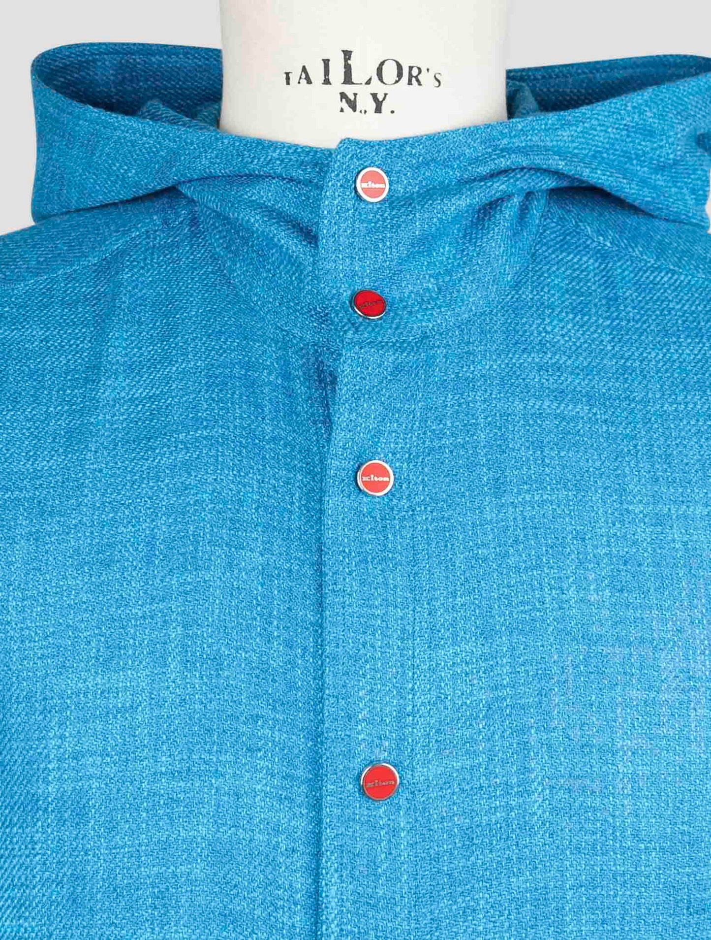 Kiton Blue Silk Cotton Cashmere Shirt Mariano