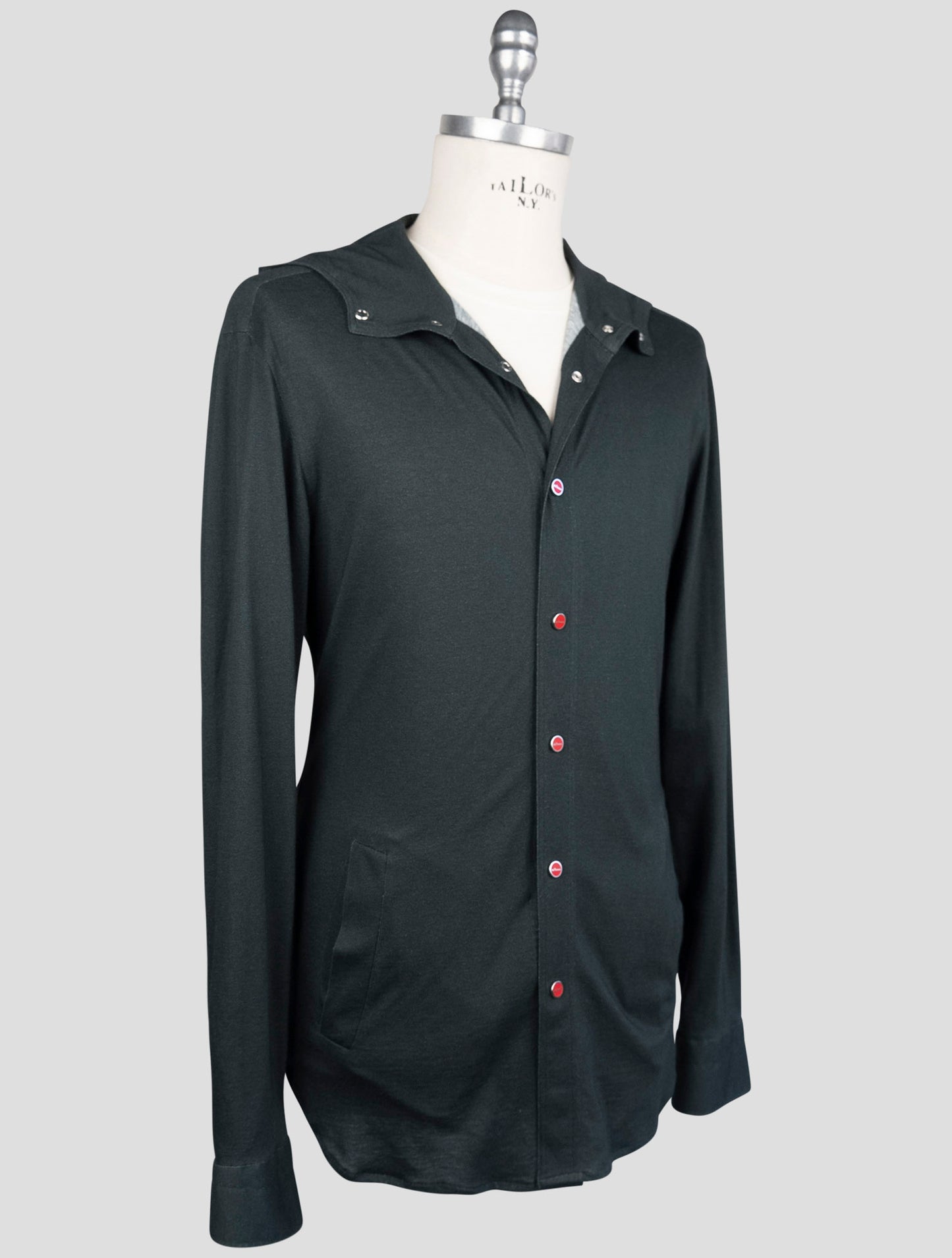 Kiton Green Cotton Cashmere Shirt Mariano