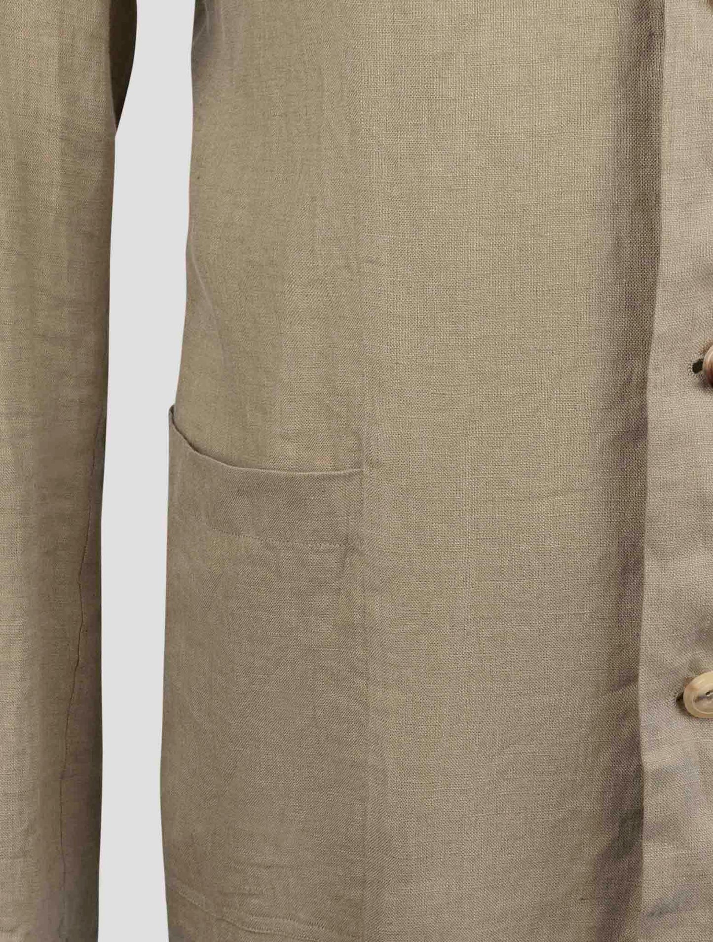 Kiton Beige Linen Shirt Luca
