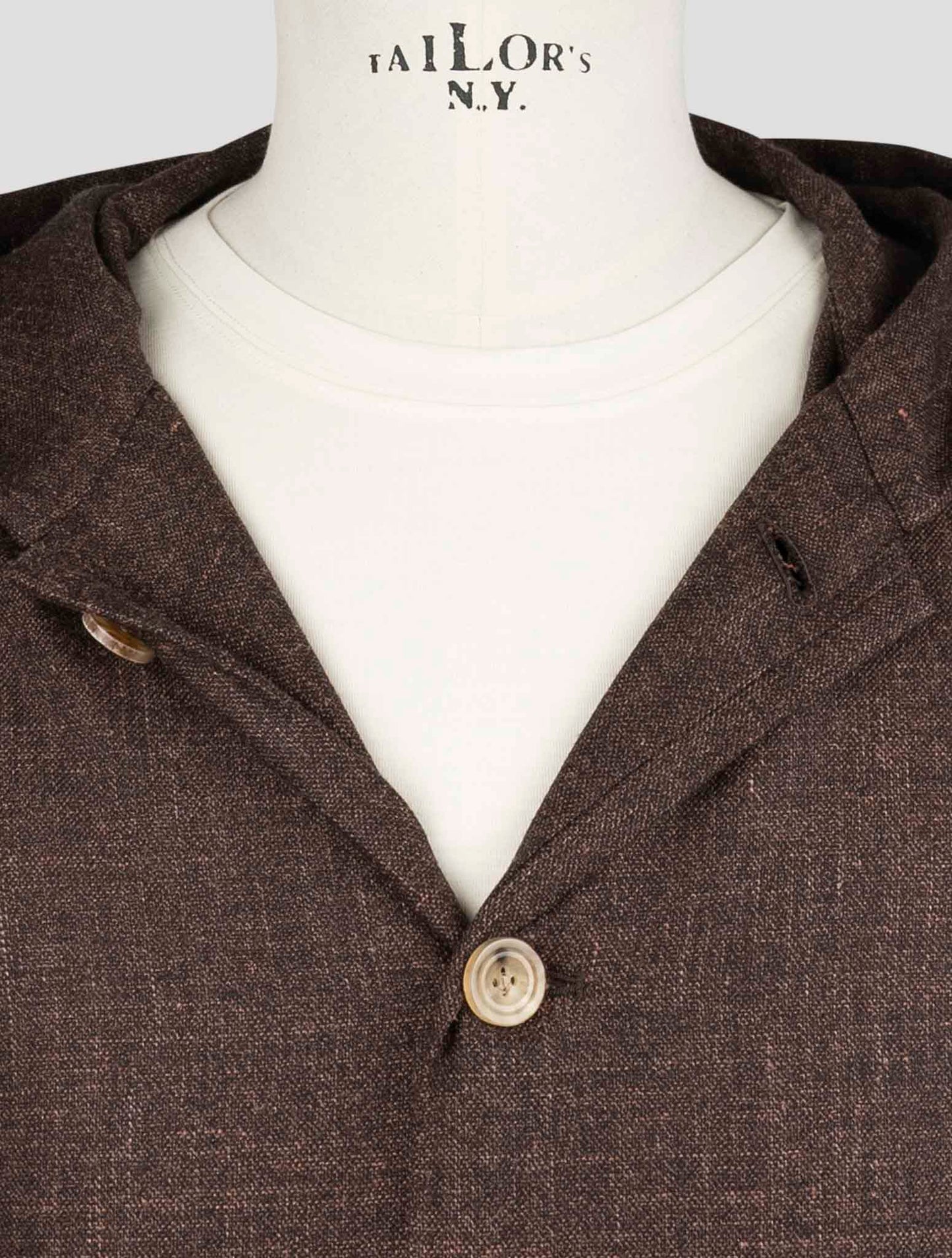 Kiton Brown Virgin Wool Silk Linen Shirt Luca