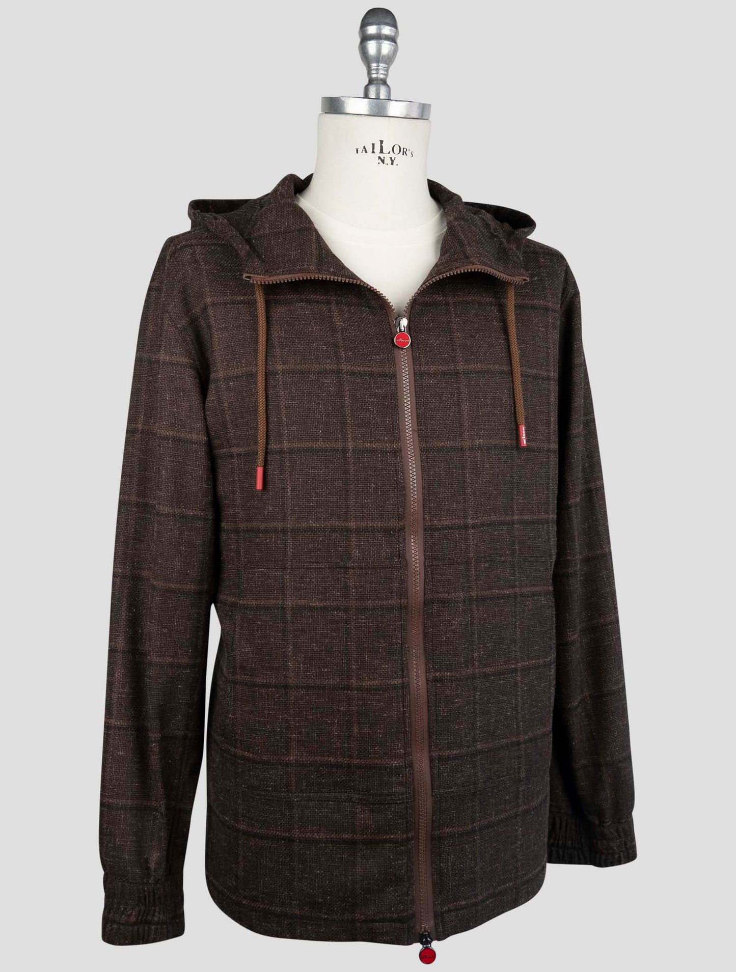 Kiton Brown Virgin Wool Linen Pa Ea Shirt Umbi