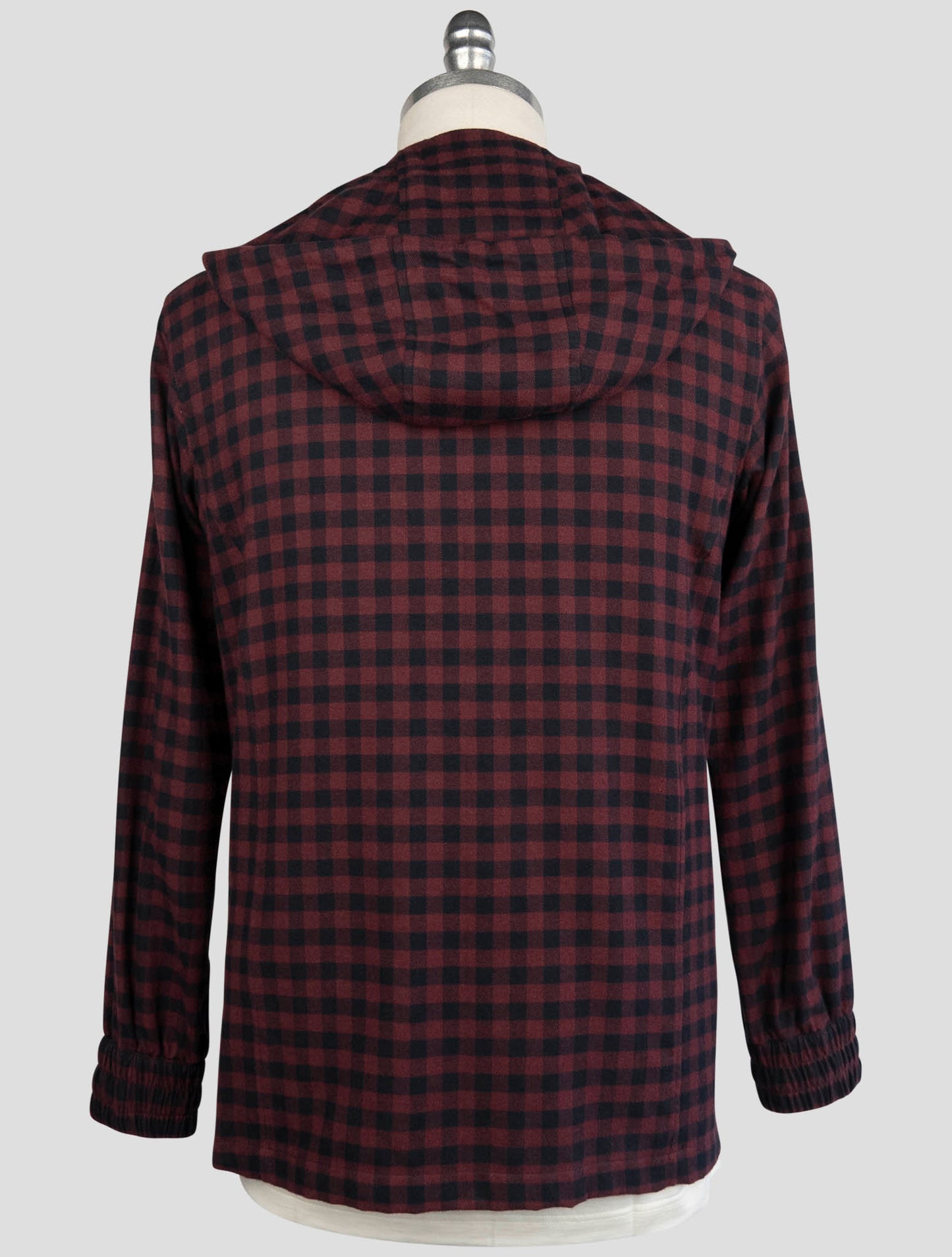 Kiton Burgundy Blue Cotton Shirt Umbi