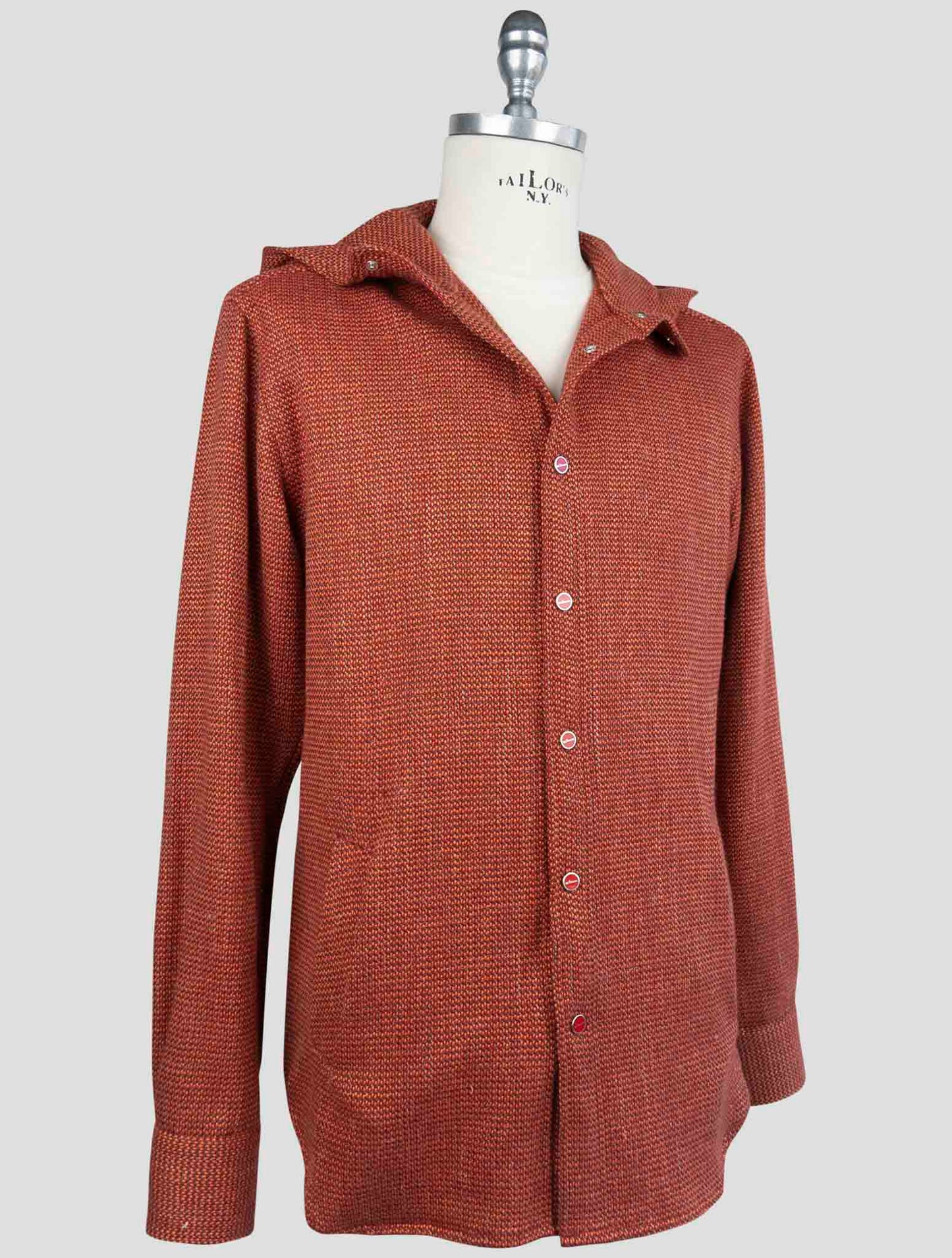 Kiton Orange Cashmere Virgin wool Silk Linen Shirt Mariano