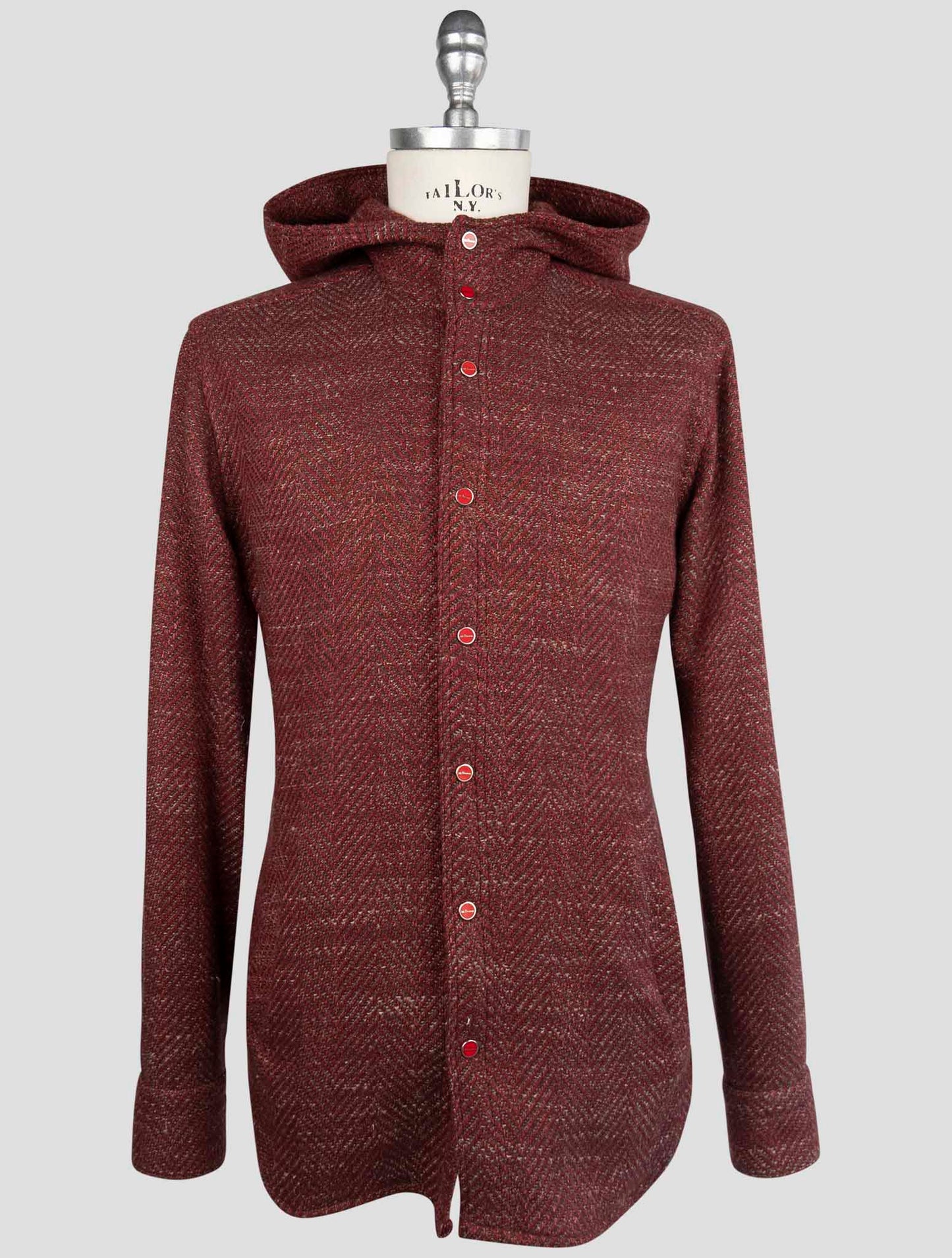 Kiton Burgundy Cashmere Virgin wool Silk Linen Shirt Mariano