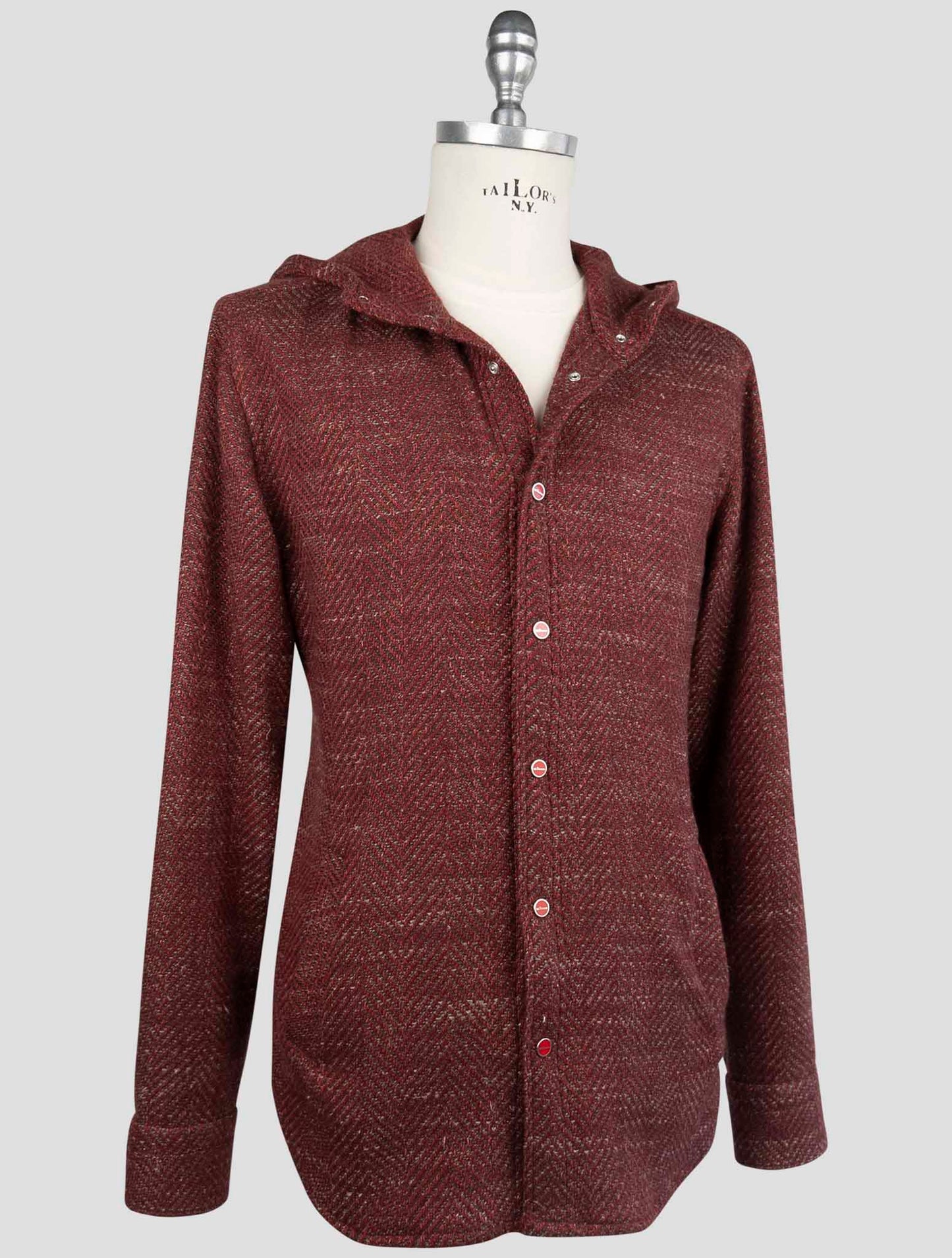 Kiton Burgundy Cashmere Virgin wool Silk Linen Shirt Mariano
