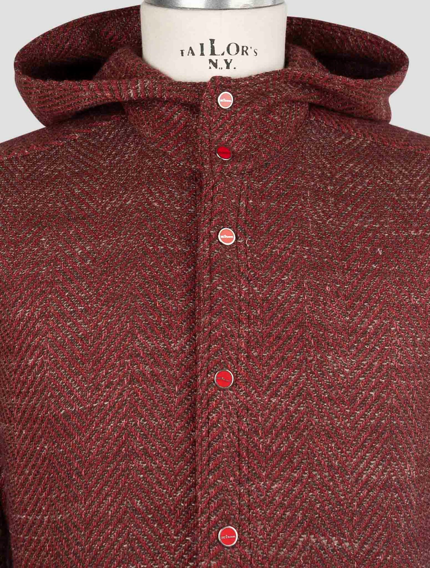 Kiton Burgundy Cashmere Virgin wool Silk Linen Shirt Mariano