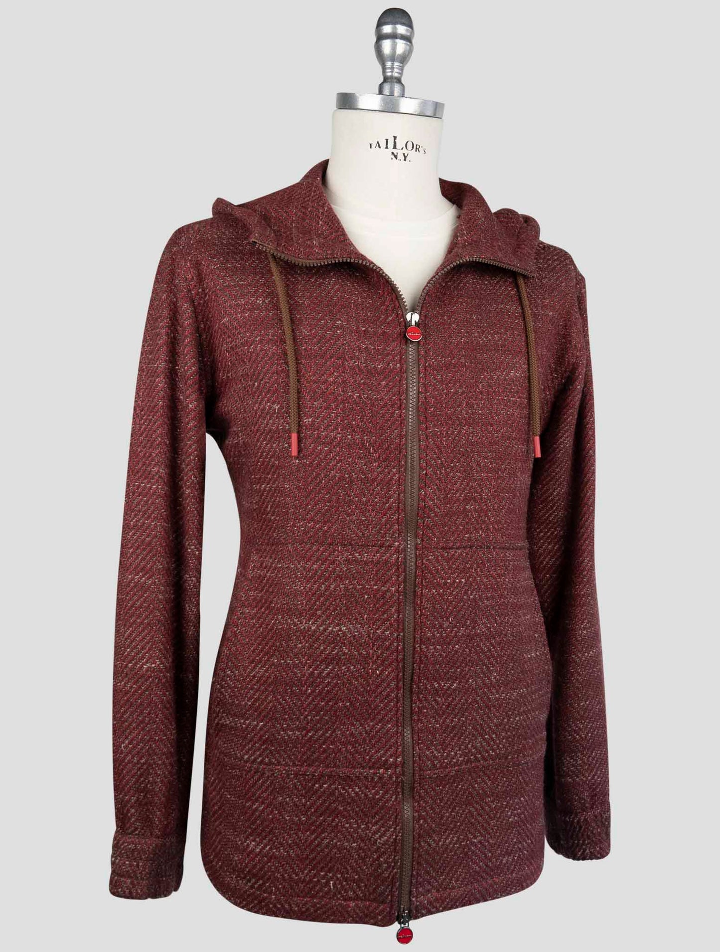 Kiton Burgundy Cashmere Virgin wool Silk Linen Shirt Umbi